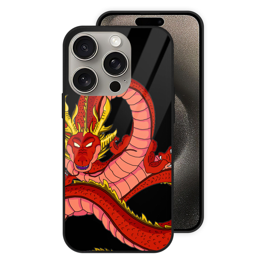 （画像用） ドラゴンボール 神龍 シェンロン DRAGON BALL Shenron 【iPhone15Pro対応】スマホケース 耐衝撃＆黄変防止 背面ガラス