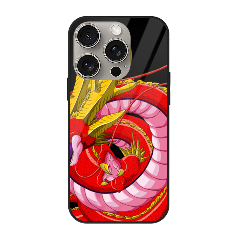（画像用） ドラゴンボール 神龍 シェンロン DRAGON BALL Shenron 【iPhone15Pro対応】スマホケース 耐衝撃＆黄変防止 背面ガラス