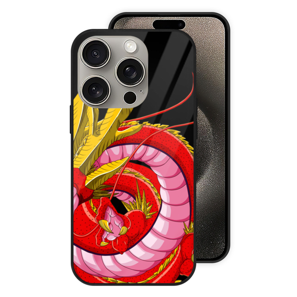 （画像用） ドラゴンボール 神龍 シェンロン DRAGON BALL Shenron 【iPhone15Pro対応】スマホケース 耐衝撃＆黄変防止 背面ガラス