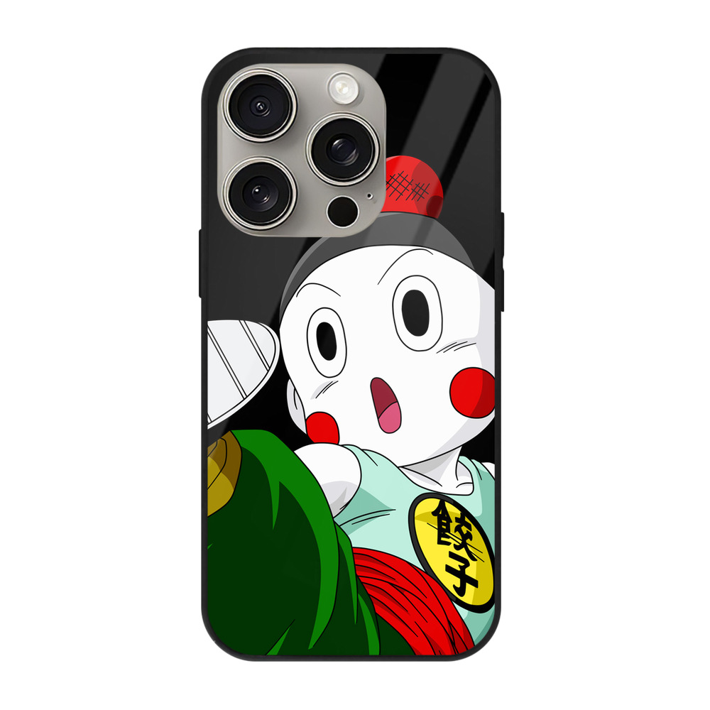 （画像用） ドラゴンボール 餃子（チャオズ）DRAGON BALL Chaoz 【iPhone15Pro対応】スマホケース 耐衝撃＆黄変防止 背面ガラス
