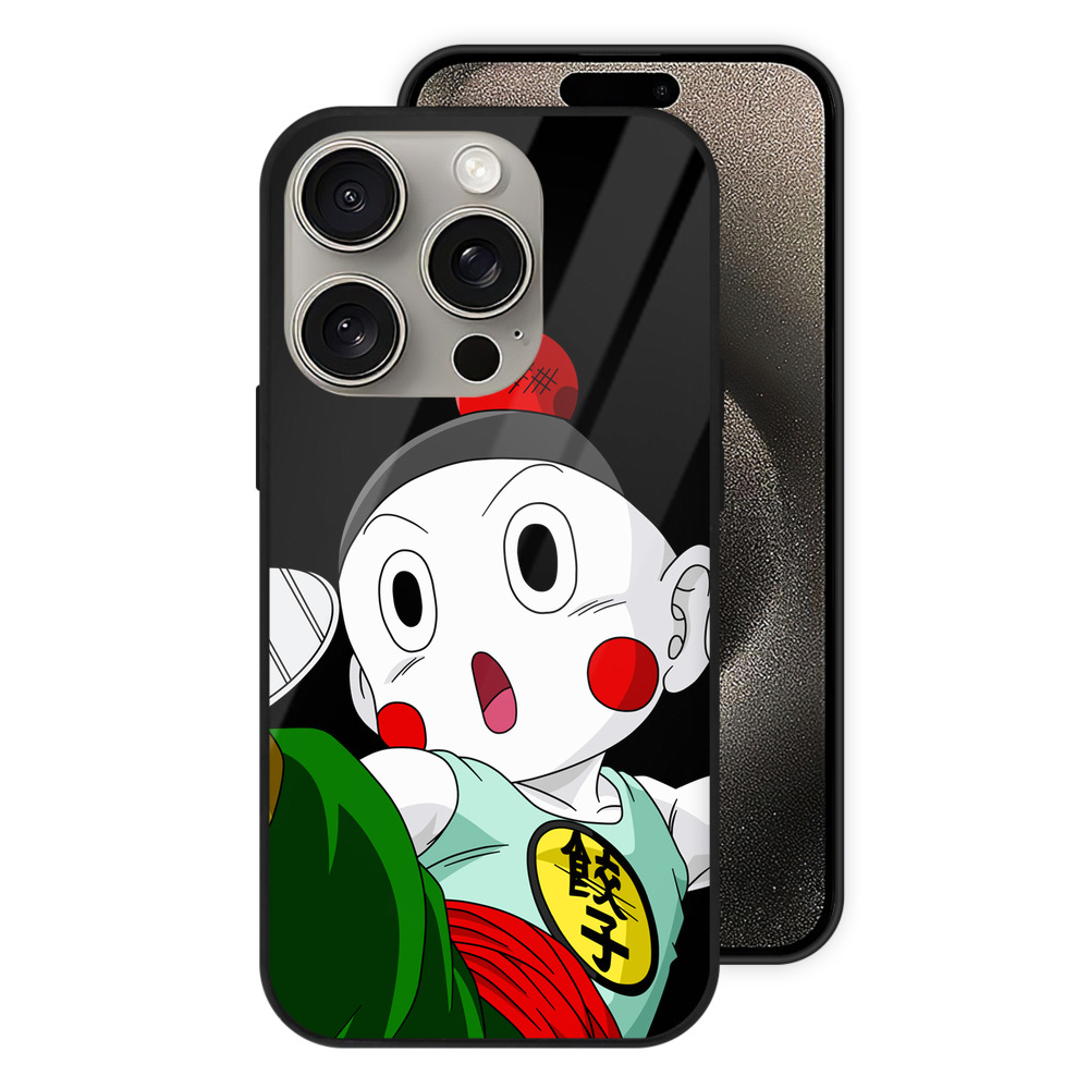 （画像用） ドラゴンボール 餃子（チャオズ）DRAGON BALL Chaoz 【iPhone15Pro対応】スマホケース 耐衝撃＆黄変防止 背面ガラス