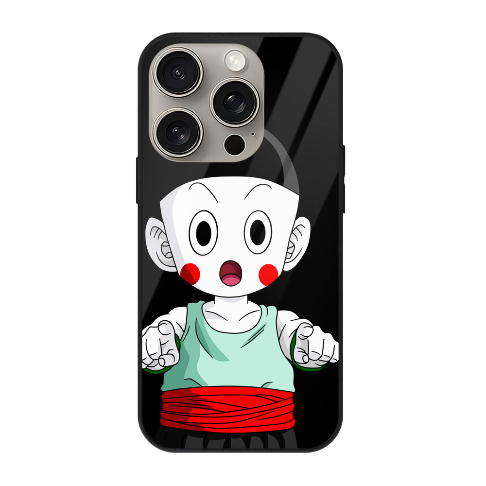 （画像用） ドラゴンボール 餃子（チャオズ）DRAGON BALL Chaoz 【iPhone15Pro対応】スマホケース 耐衝撃＆黄変防止 背面ガラス