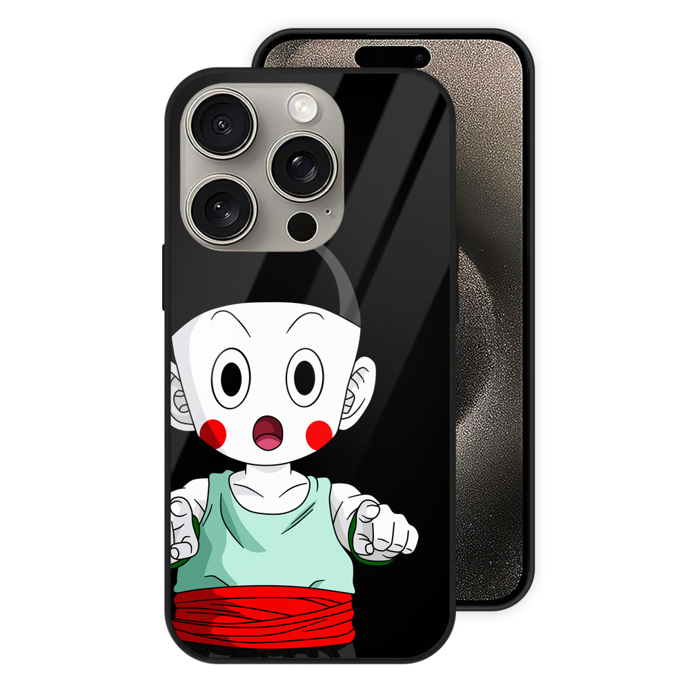 （画像用） ドラゴンボール 餃子（チャオズ）DRAGON BALL Chaoz 【iPhone15Pro対応】スマホケース 耐衝撃＆黄変防止 背面ガラス