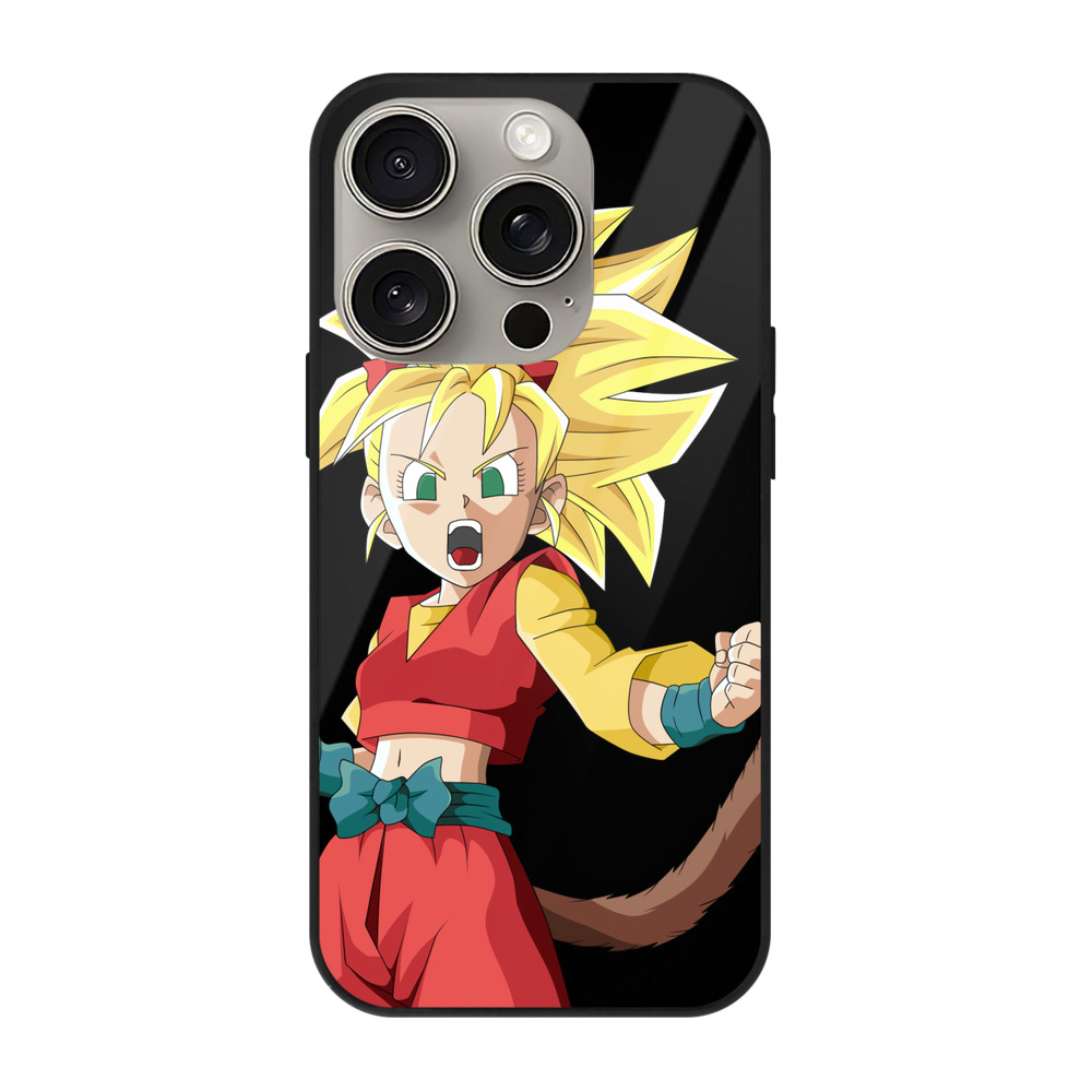 （画像用） ドラゴンボール カリフラ DRAGON BALL Caulifla 【iPhone15Pro対応】スマホケース 耐衝撃＆黄変防止 背面ガラス