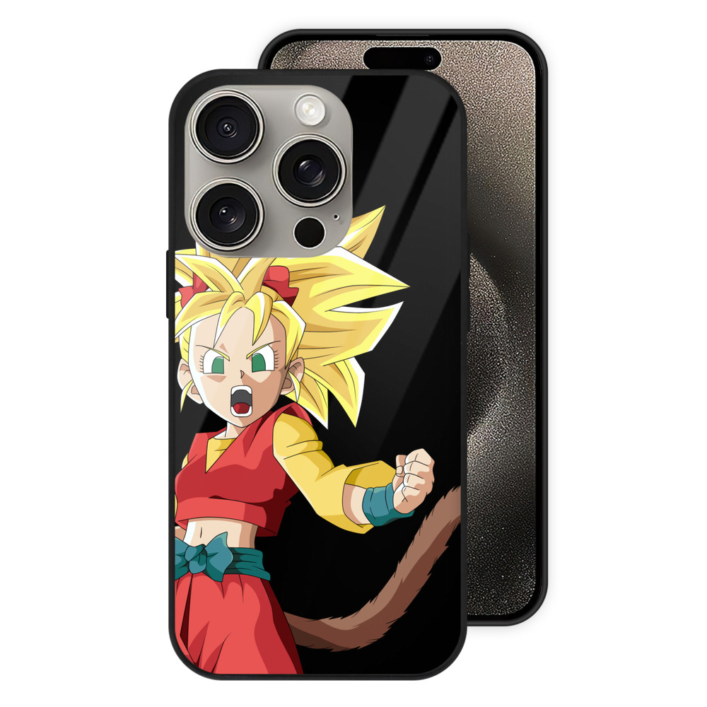 （画像用） ドラゴンボール カリフラ DRAGON BALL Caulifla 【iPhone15Pro対応】スマホケース 耐衝撃＆黄変防止 背面ガラス