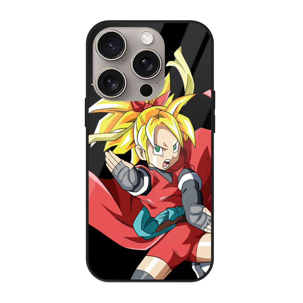 （画像用） ドラゴンボール カリフラ DRAGON BALL Caulifla 【iPhone15Pro対応】スマホケース 耐衝撃＆黄変防止 背面ガラス