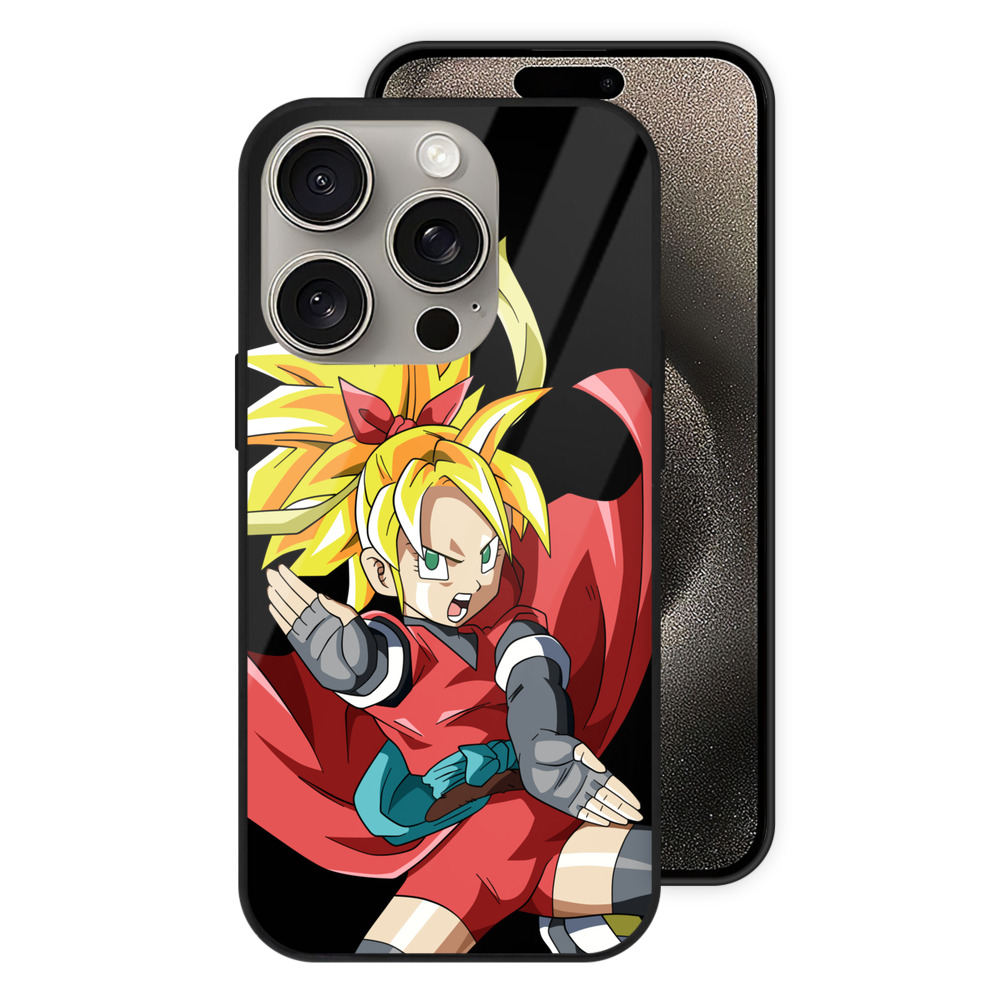 （画像用） ドラゴンボール カリフラ DRAGON BALL Caulifla 【iPhone15Pro対応】スマホケース 耐衝撃＆黄変防止 背面ガラス