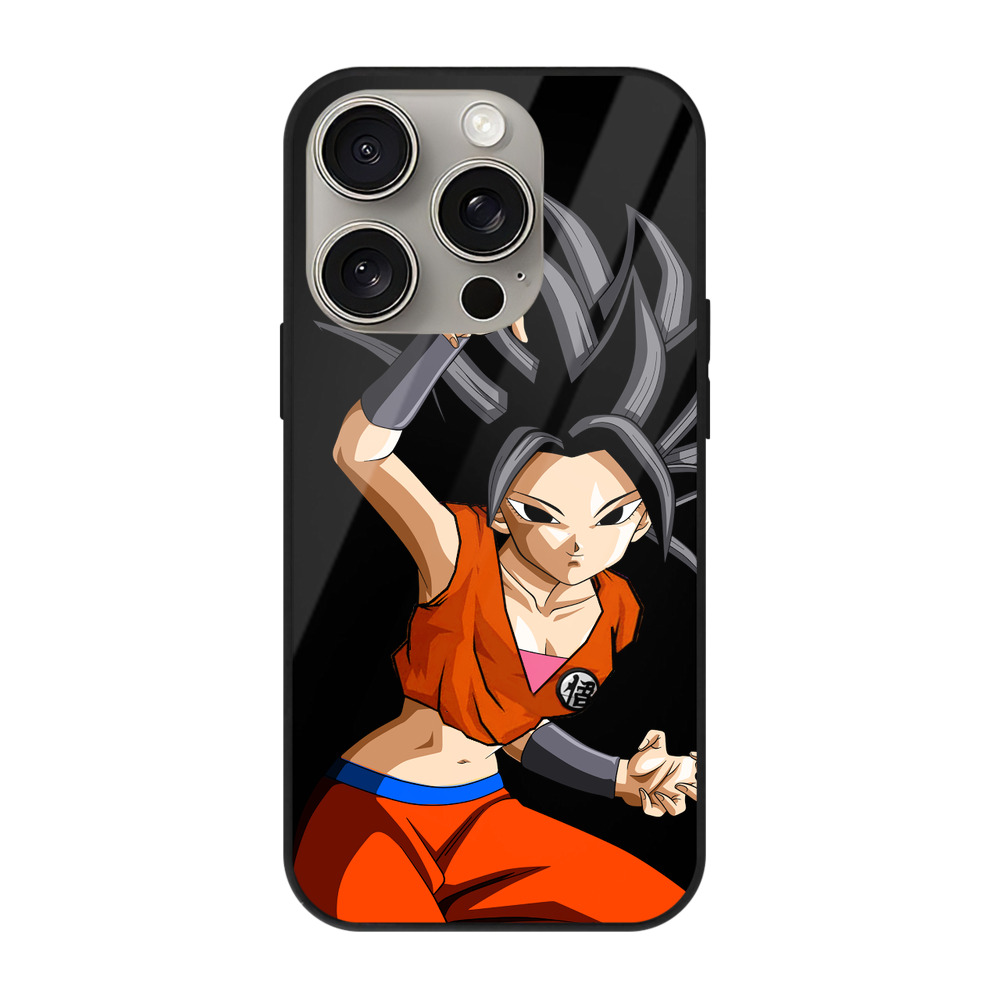 （画像用） ドラゴンボール カリフラ DRAGON BALL Caulifla 【iPhone15Pro対応】スマホケース 耐衝撃＆黄変防止 背面ガラス