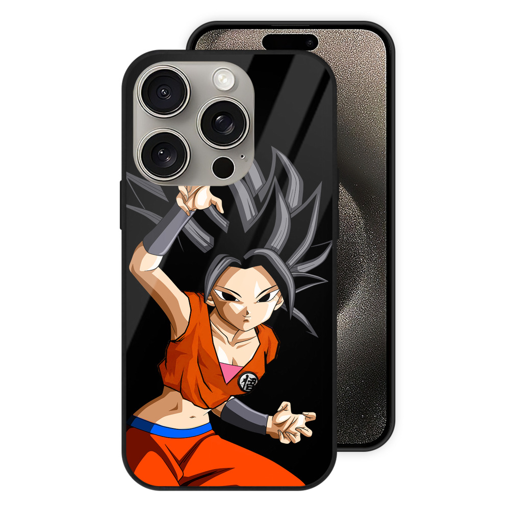 （画像用） ドラゴンボール カリフラ DRAGON BALL Caulifla 【iPhone15Pro対応】スマホケース 耐衝撃＆黄変防止 背面ガラス