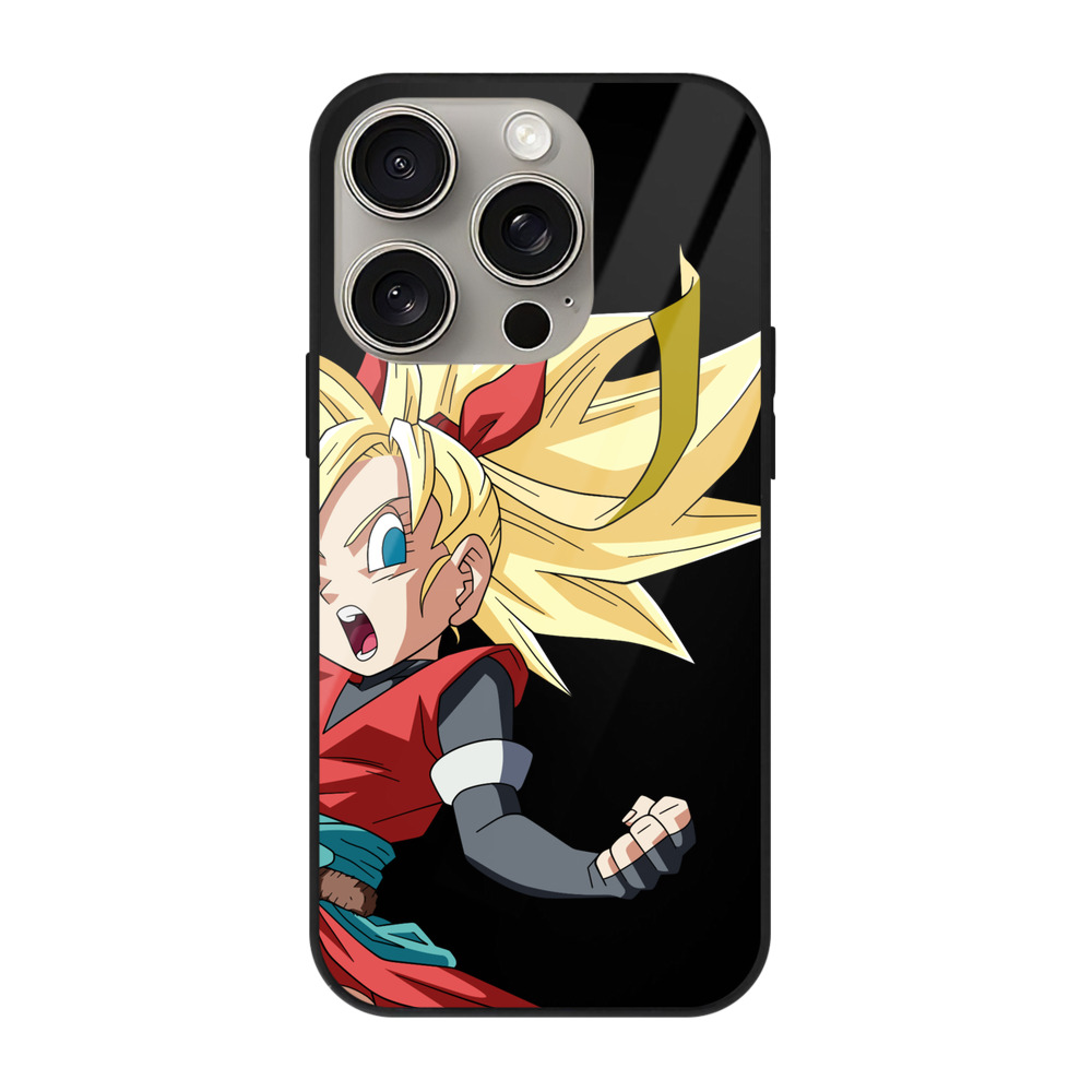 （画像用） ドラゴンボール カリフラ DRAGON BALL Caulifla 【iPhone15Pro対応】スマホケース 耐衝撃＆黄変防止 背面ガラス