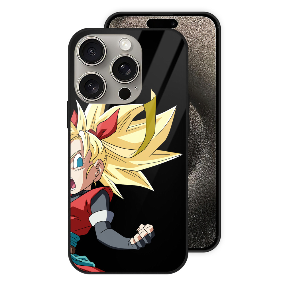 （画像用） ドラゴンボール カリフラ DRAGON BALL Caulifla 【iPhone15Pro対応】スマホケース 耐衝撃＆黄変防止 背面ガラス