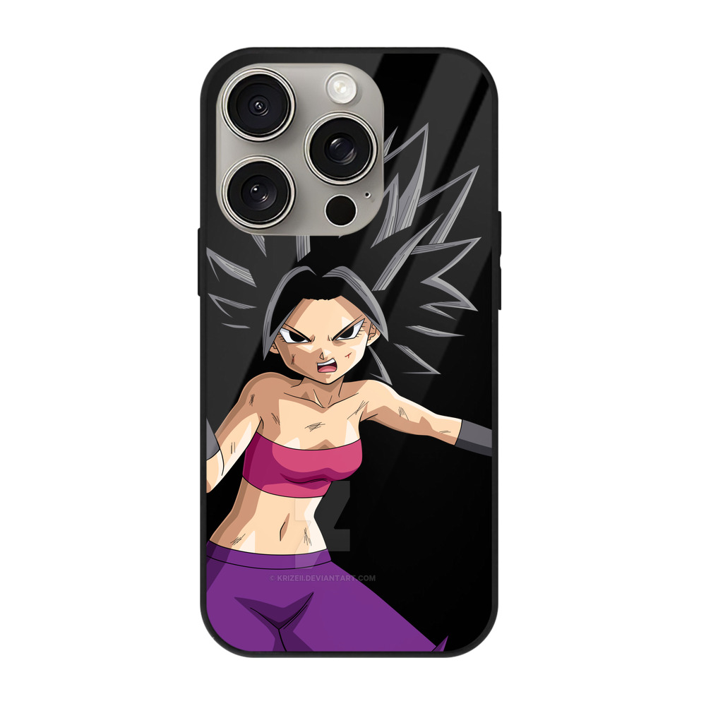 （画像用） ドラゴンボール カリフラ DRAGON BALL Caulifla 【iPhone15Pro対応】スマホケース 耐衝撃＆黄変防止 背面ガラス