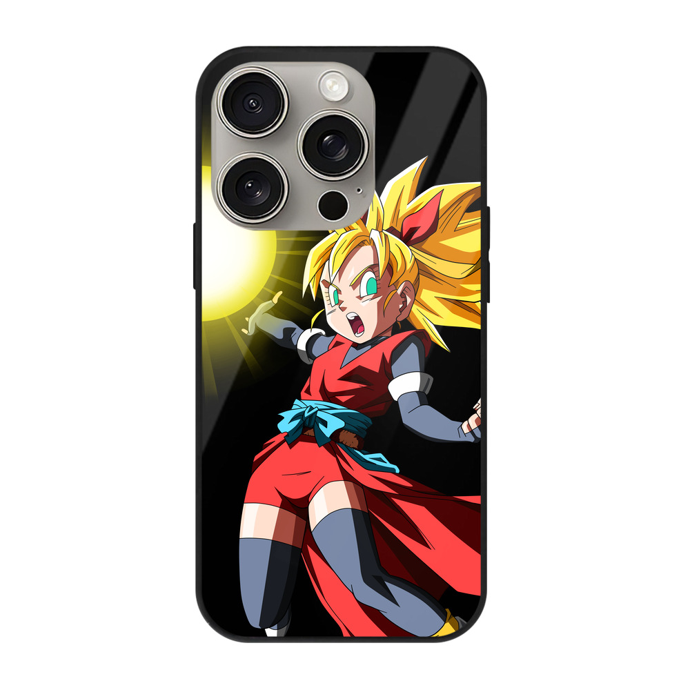 （画像用） ドラゴンボール カリフラ DRAGON BALL Caulifla 【iPhone15Pro対応】スマホケース 耐衝撃＆黄変防止 背面ガラス