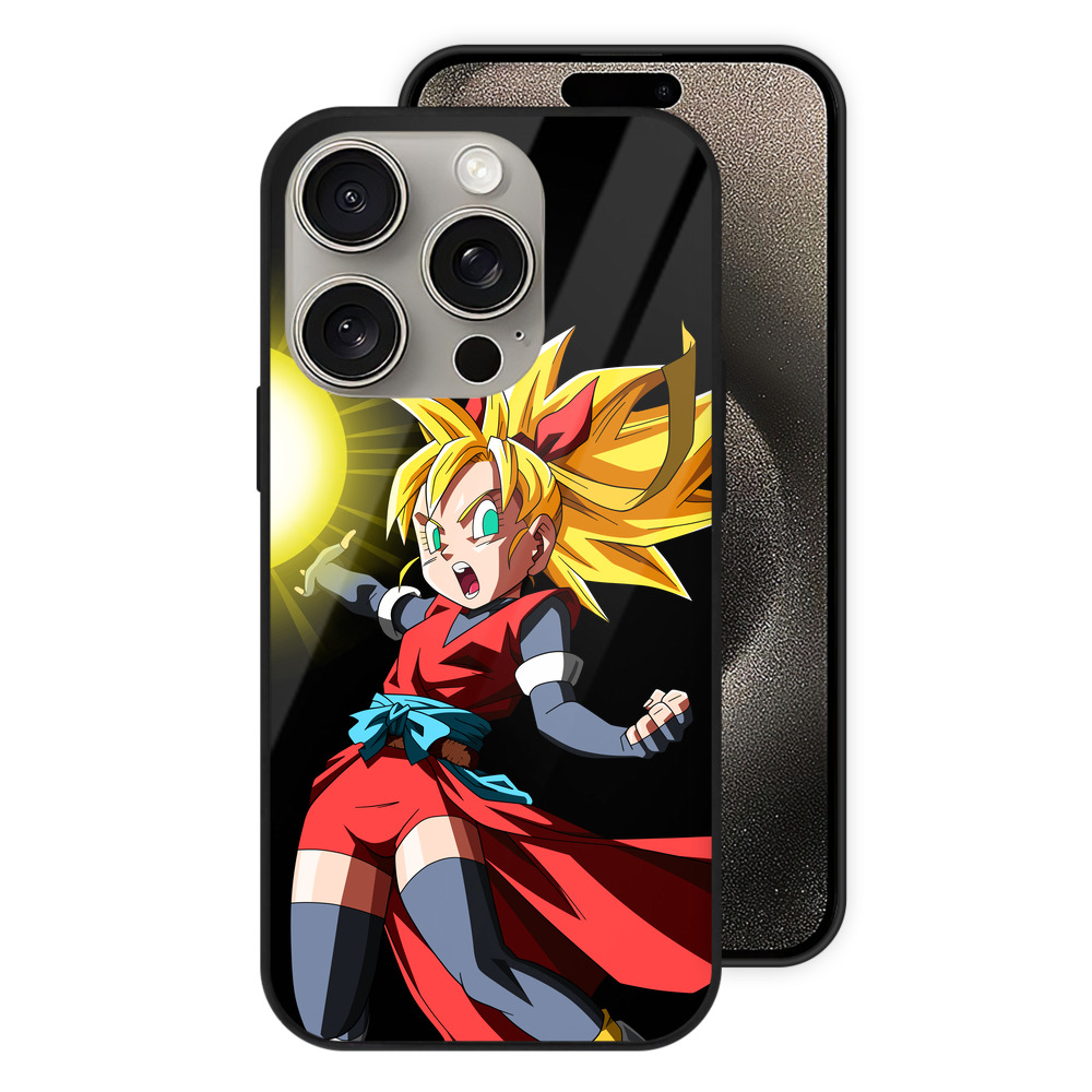（画像用） ドラゴンボール カリフラ DRAGON BALL Caulifla 【iPhone15Pro対応】スマホケース 耐衝撃＆黄変防止 背面ガラス