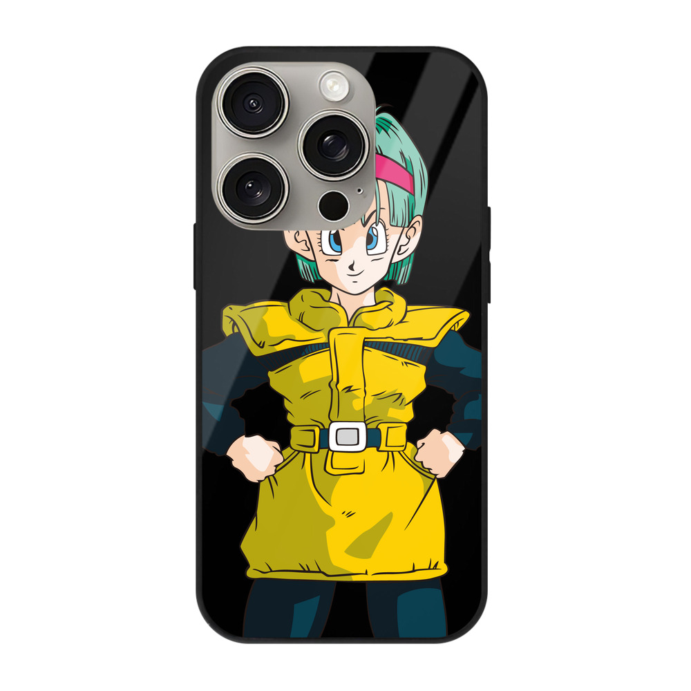 （画像用） ドラゴンボール ブルマ DRAGON BALL Bulma 【iPhone15Pro対応】スマホケース 耐衝撃＆黄変防止 背面ガラス