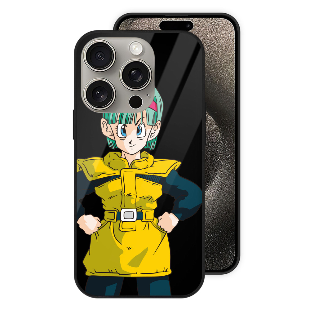 （画像用） ドラゴンボール ブルマ DRAGON BALL Bulma 【iPhone15Pro対応】スマホケース 耐衝撃＆黄変防止 背面ガラス