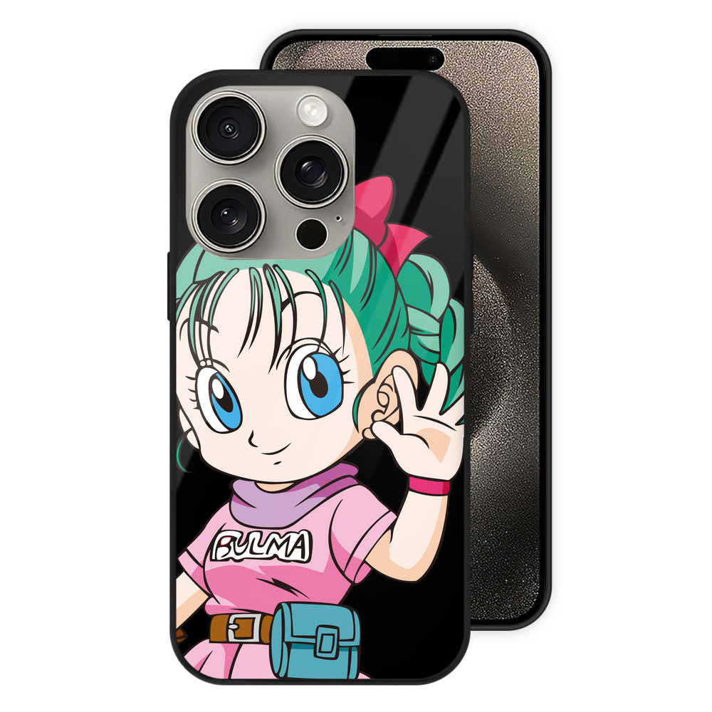 （画像用） ドラゴンボール ブルマ DRAGON BALL Bulma 【iPhone15Pro対応】スマホケース 耐衝撃＆黄変防止 背面ガラス