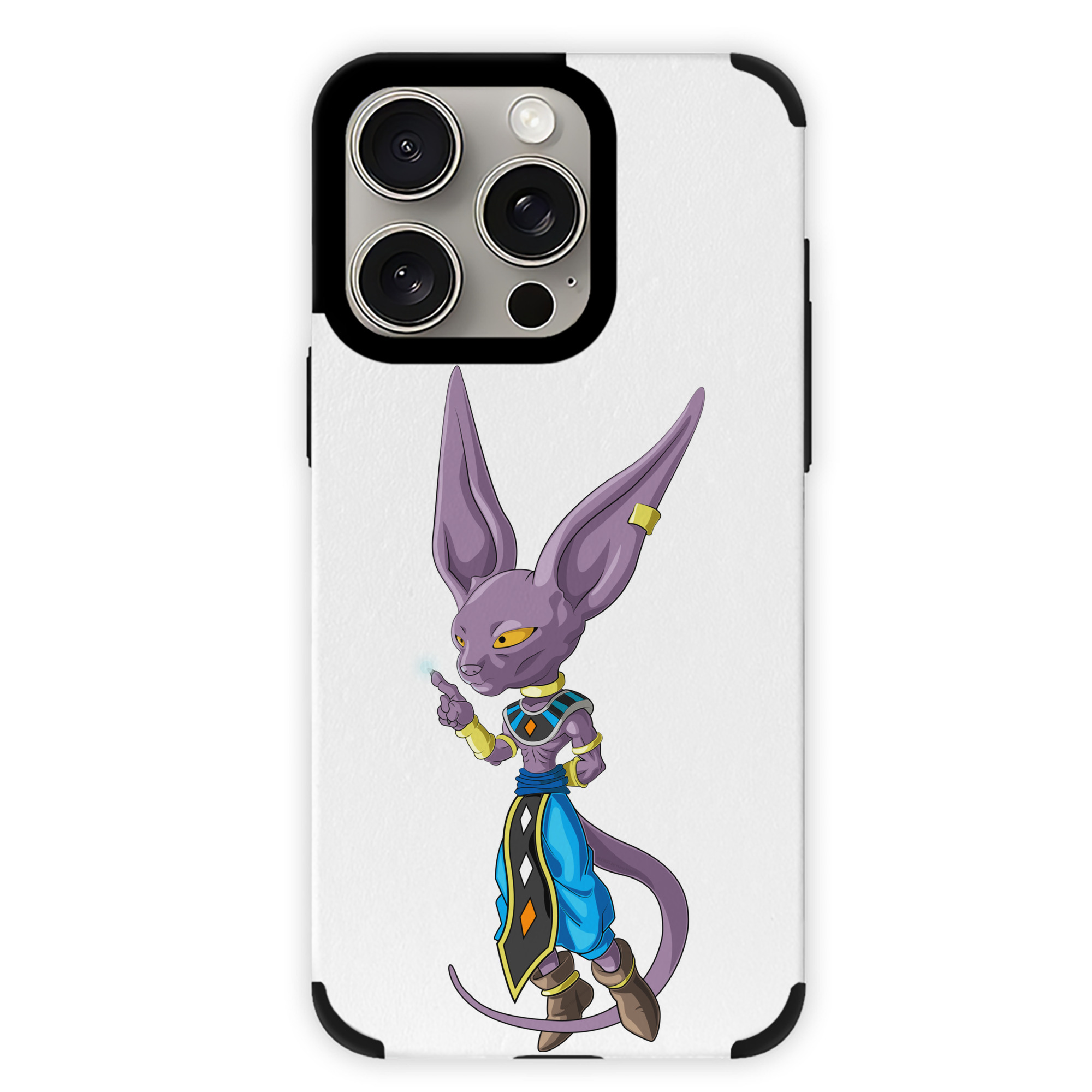 （画像用） ドラゴンボール ビルス 破壊神ビルス DRAGON BALL Beerus Birusu 【iPhone15ProMax対応】 PUレザー スマホケース 耐衝撃＆黄変防止