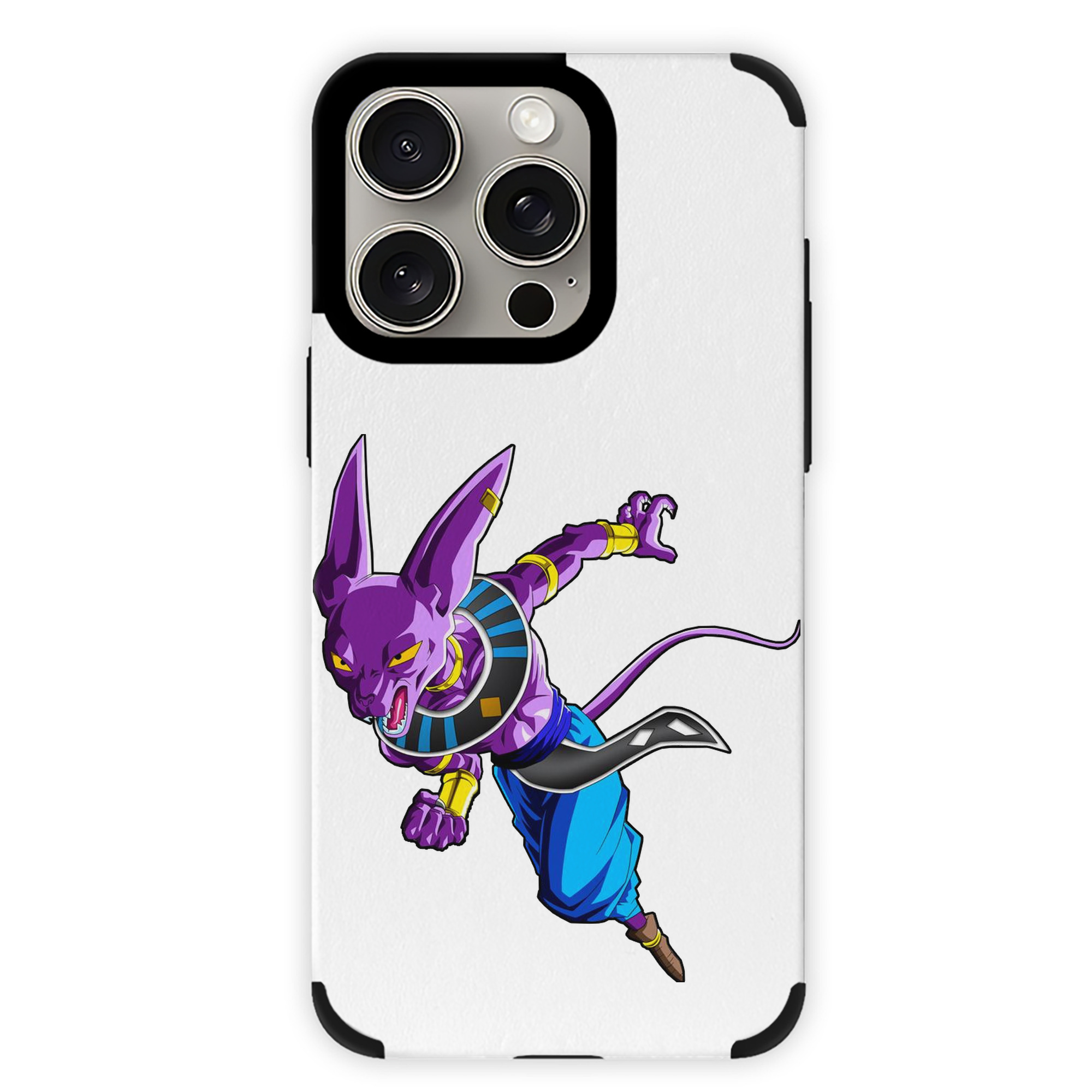 （画像用） ドラゴンボール ビルス 破壊神ビルス DRAGON BALL Beerus Birusu 【iPhone15ProMax対応】 PUレザー スマホケース 耐衝撃＆黄変防止