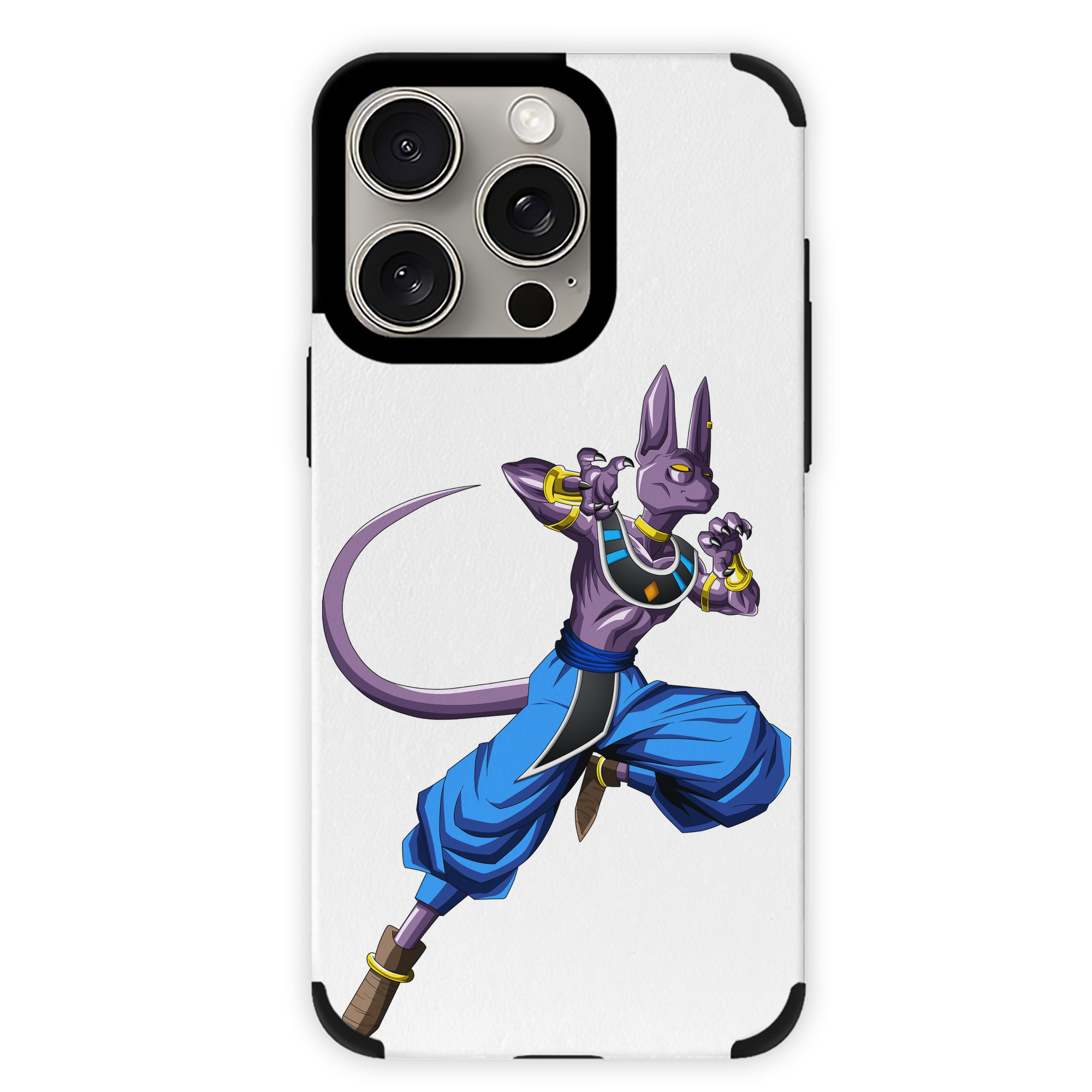 （画像用） ドラゴンボール ビルス 破壊神ビルス DRAGON BALL Beerus Birusu 【iPhone15ProMax対応】 PUレザー スマホケース 耐衝撃＆黄変防止