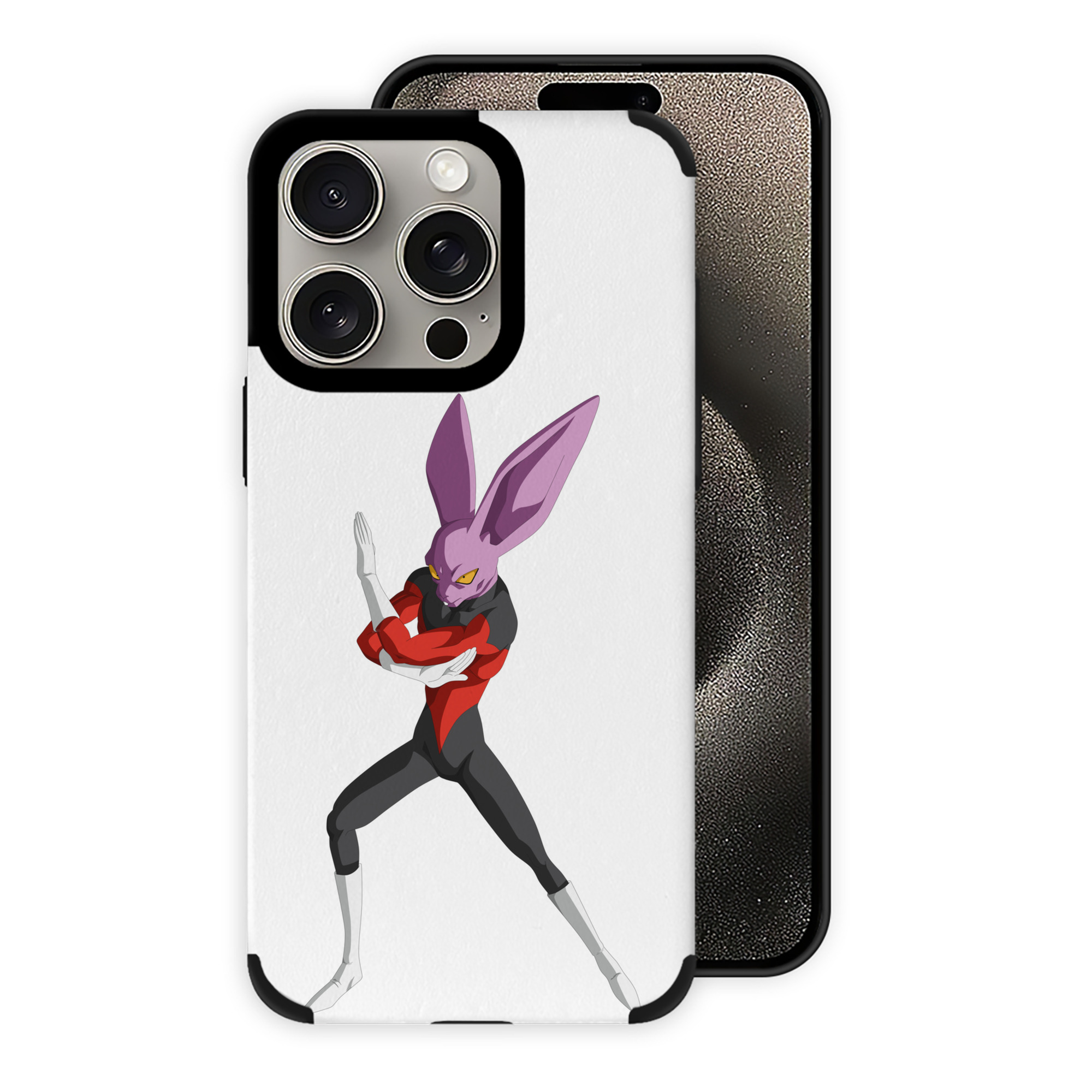 （画像用） ドラゴンボール ビルス 破壊神ビルス DRAGON BALL Beerus Birusu 【iPhone15ProMax対応】 PUレザー スマホケース 耐衝撃＆黄変防止
