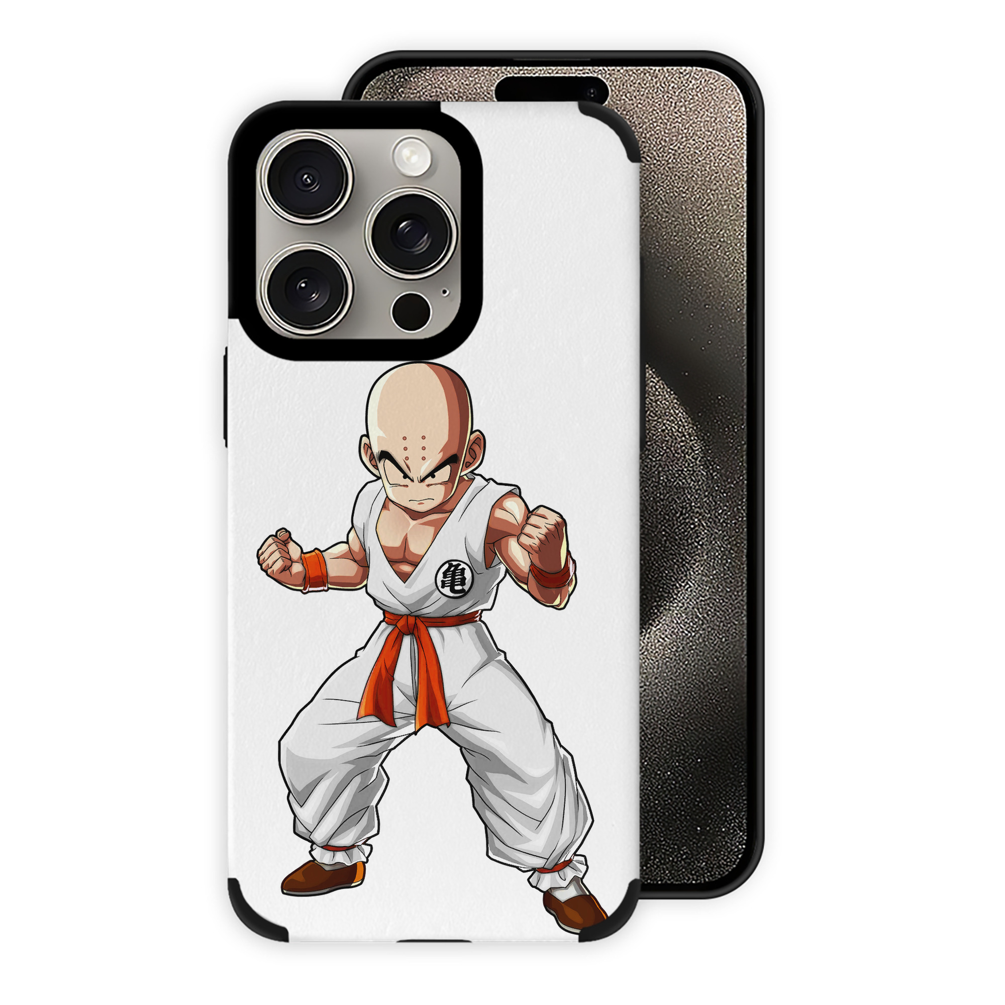 （画像用） ドラゴンボール クリリン DRAGON BALL krillin 【iPhone15ProMax対応】 PUレザー スマホケース 耐衝撃＆黄変防止