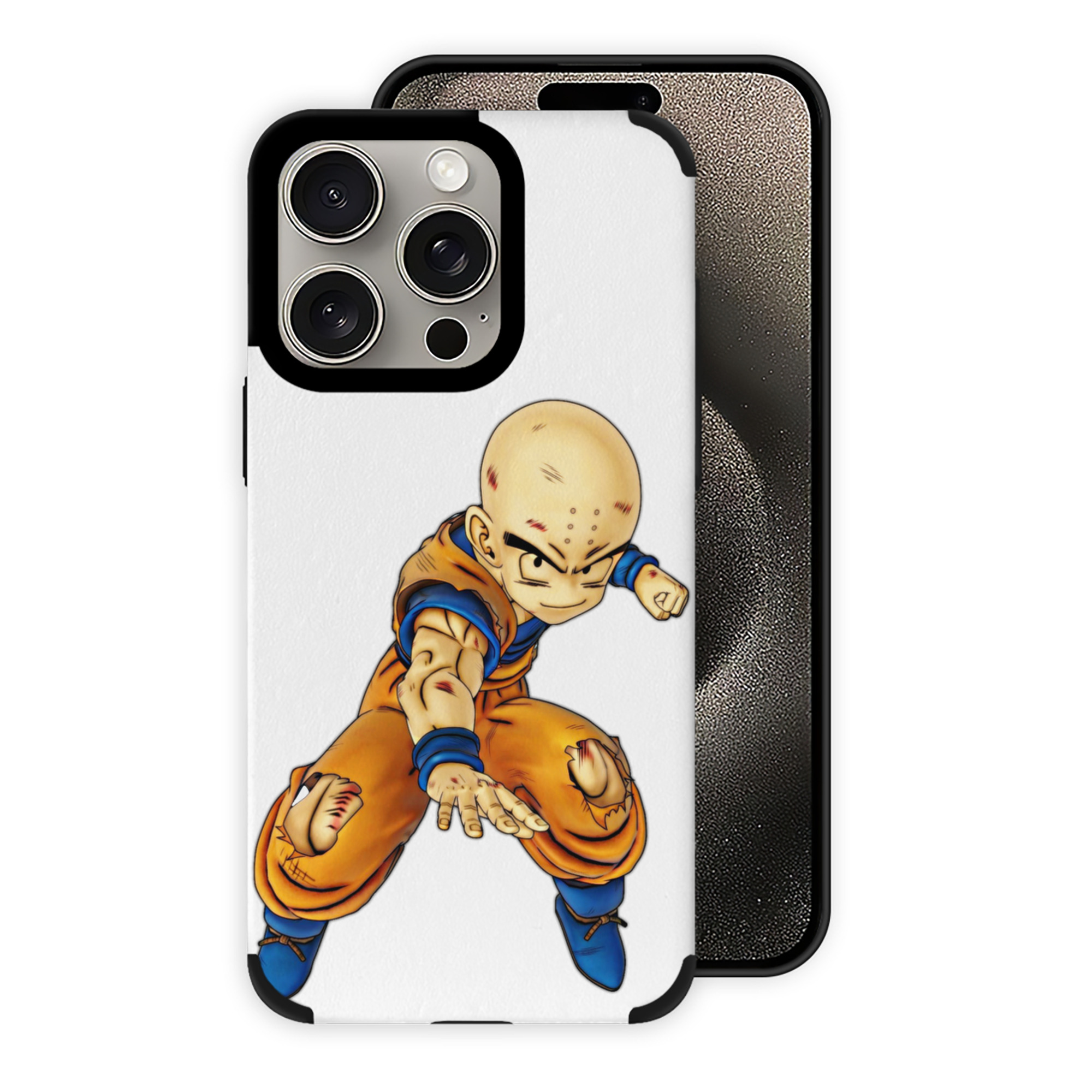（画像用） ドラゴンボール クリリン DRAGON BALL krillin 【iPhone15ProMax対応】 PUレザー スマホケース 耐衝撃＆黄変防止