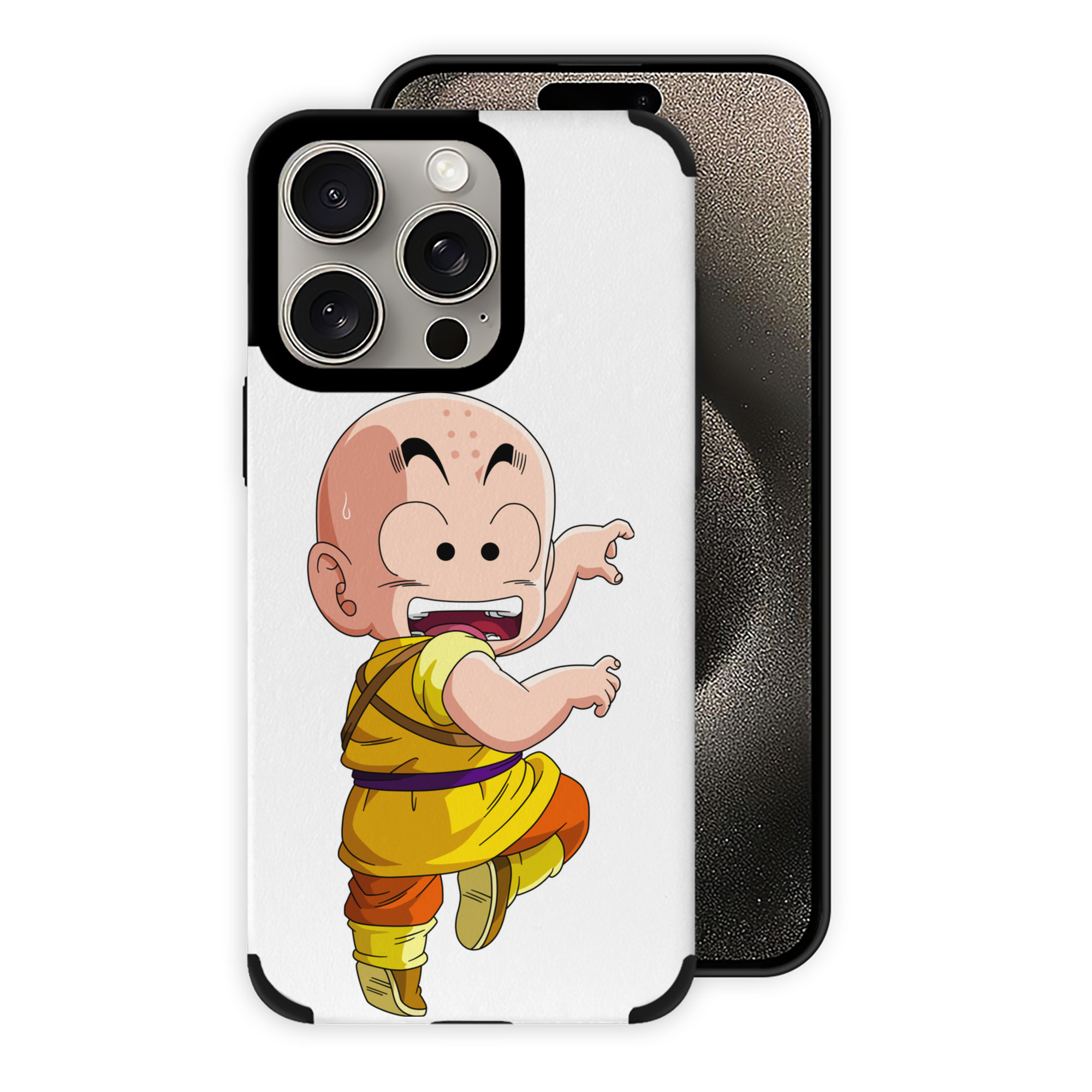 （画像用） ドラゴンボール クリリン DRAGON BALL krillin 【iPhone15ProMax対応】 PUレザー スマホケース 耐衝撃＆黄変防止