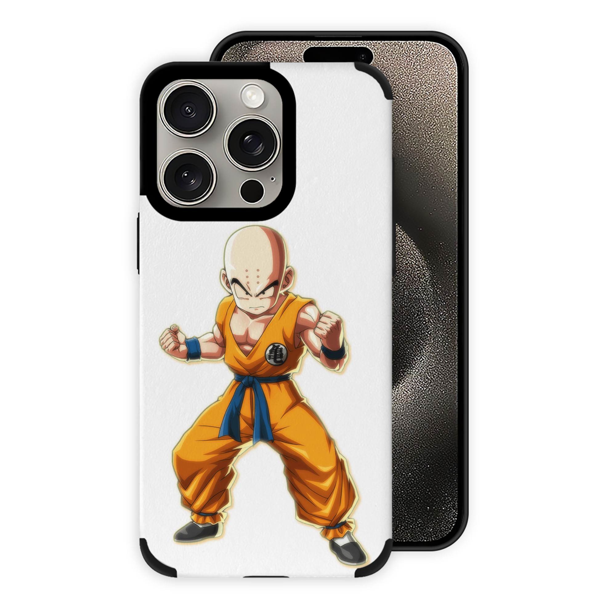 （画像用） ドラゴンボール クリリン DRAGON BALL krillin 【iPhone15ProMax対応】 PUレザー スマホケース 耐衝撃＆黄変防止