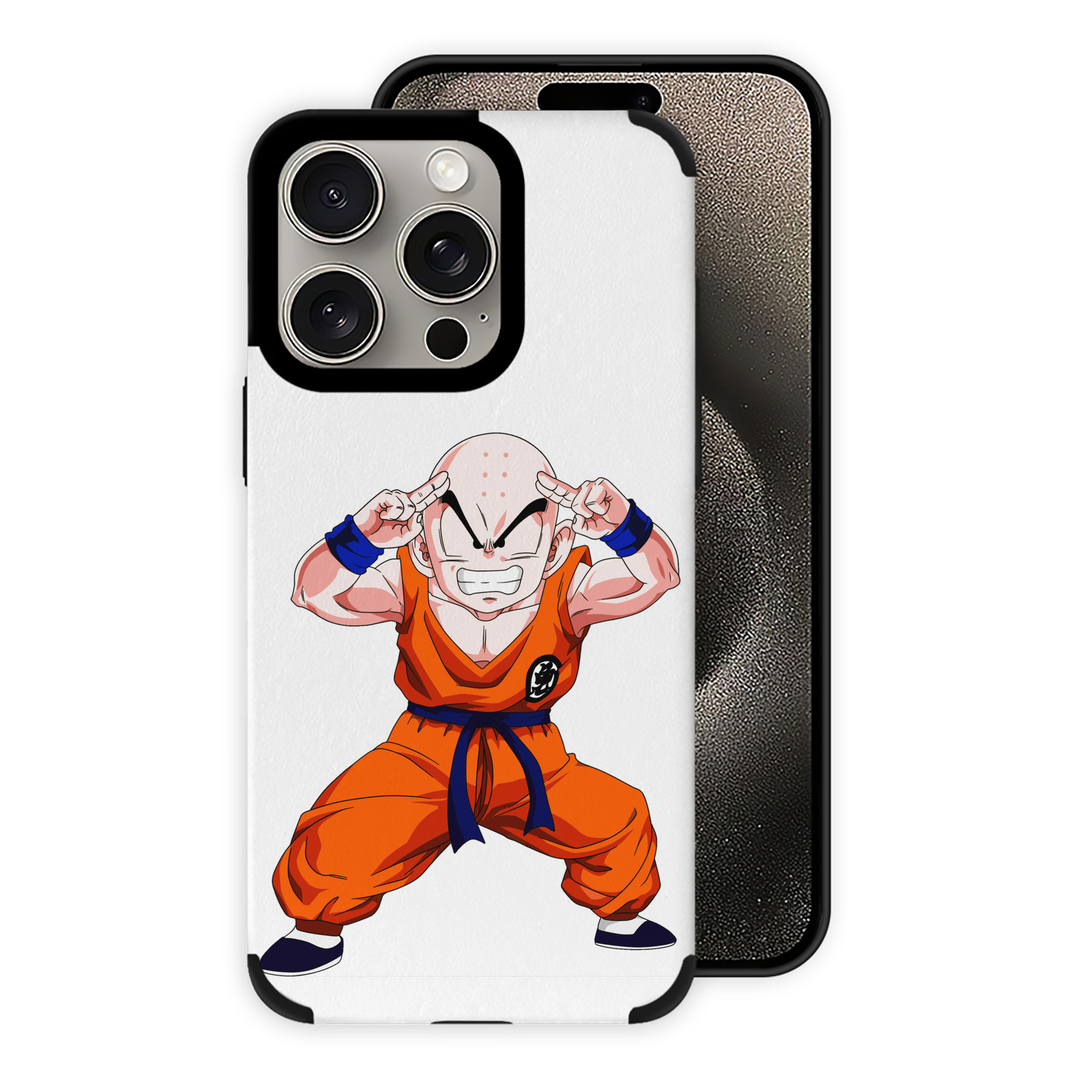 （画像用） ドラゴンボール クリリン DRAGON BALL krillin 【iPhone15ProMax対応】 PUレザー スマホケース 耐衝撃＆黄変防止
