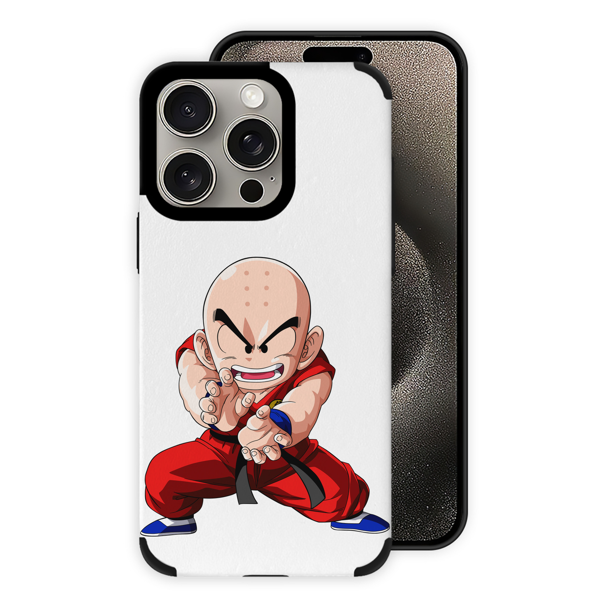 （画像用） ドラゴンボール クリリン DRAGON BALL krillin 【iPhone15ProMax対応】 PUレザー スマホケース 耐衝撃＆黄変防止