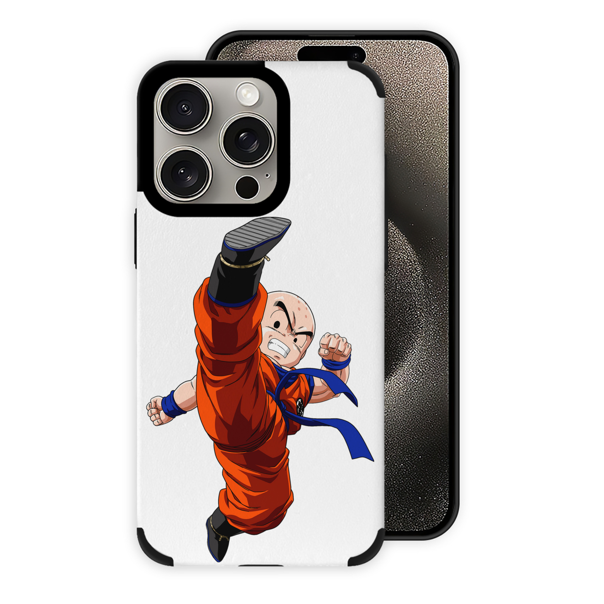 （画像用） ドラゴンボール クリリン DRAGON BALL krillin 【iPhone15ProMax対応】 PUレザー スマホケース 耐衝撃＆黄変防止