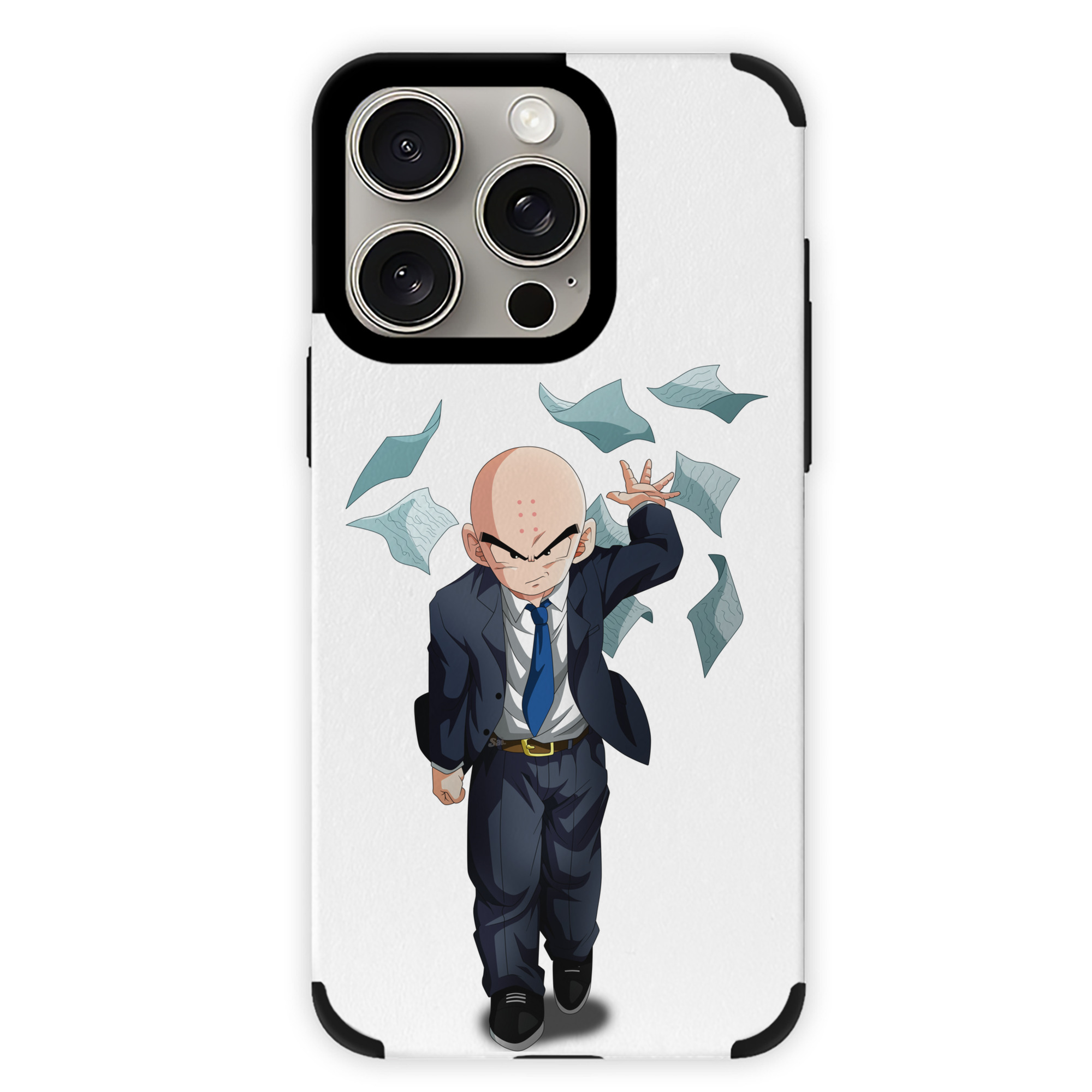 （画像用） ドラゴンボール クリリン DRAGON BALL krillin 【iPhone15ProMax対応】 PUレザー スマホケース 耐衝撃＆黄変防止