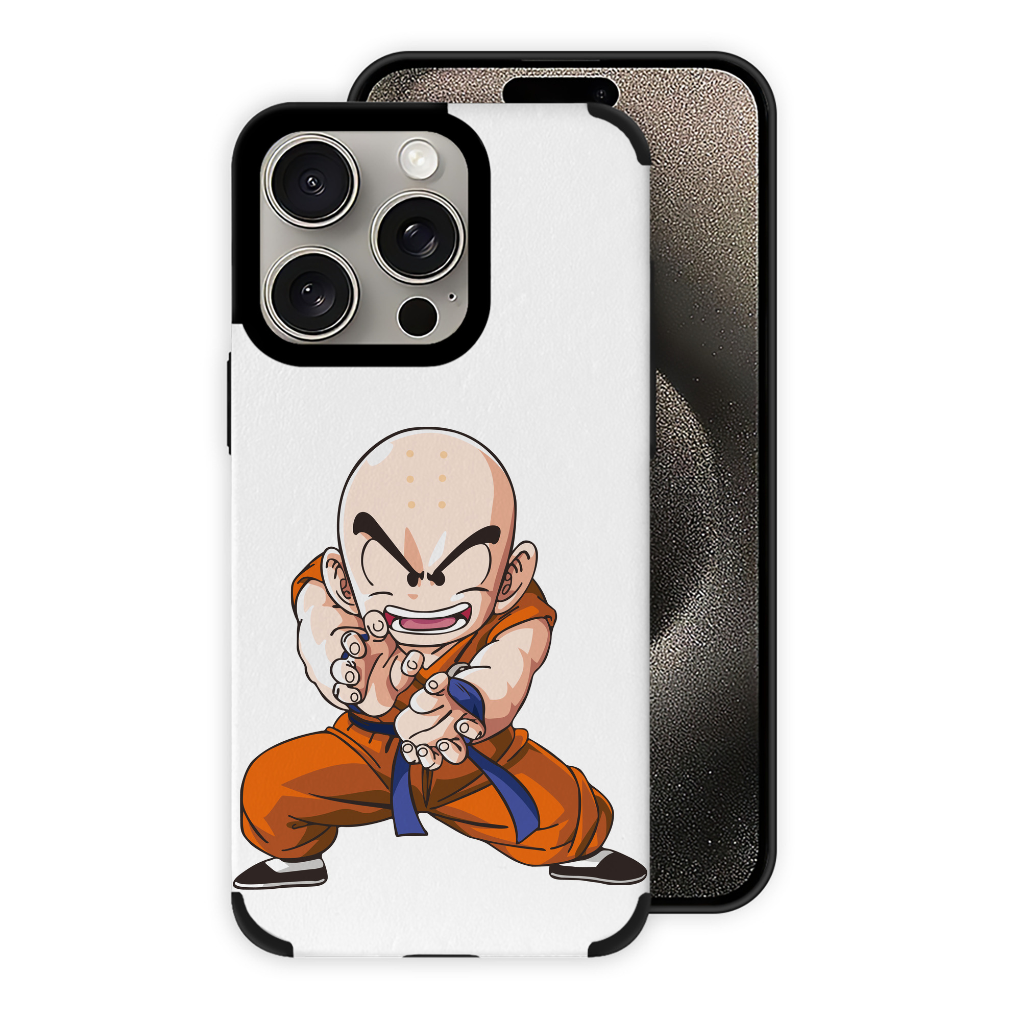 （画像用） ドラゴンボール クリリン DRAGON BALL krillin 【iPhone15ProMax対応】 PUレザー スマホケース 耐衝撃＆黄変防止