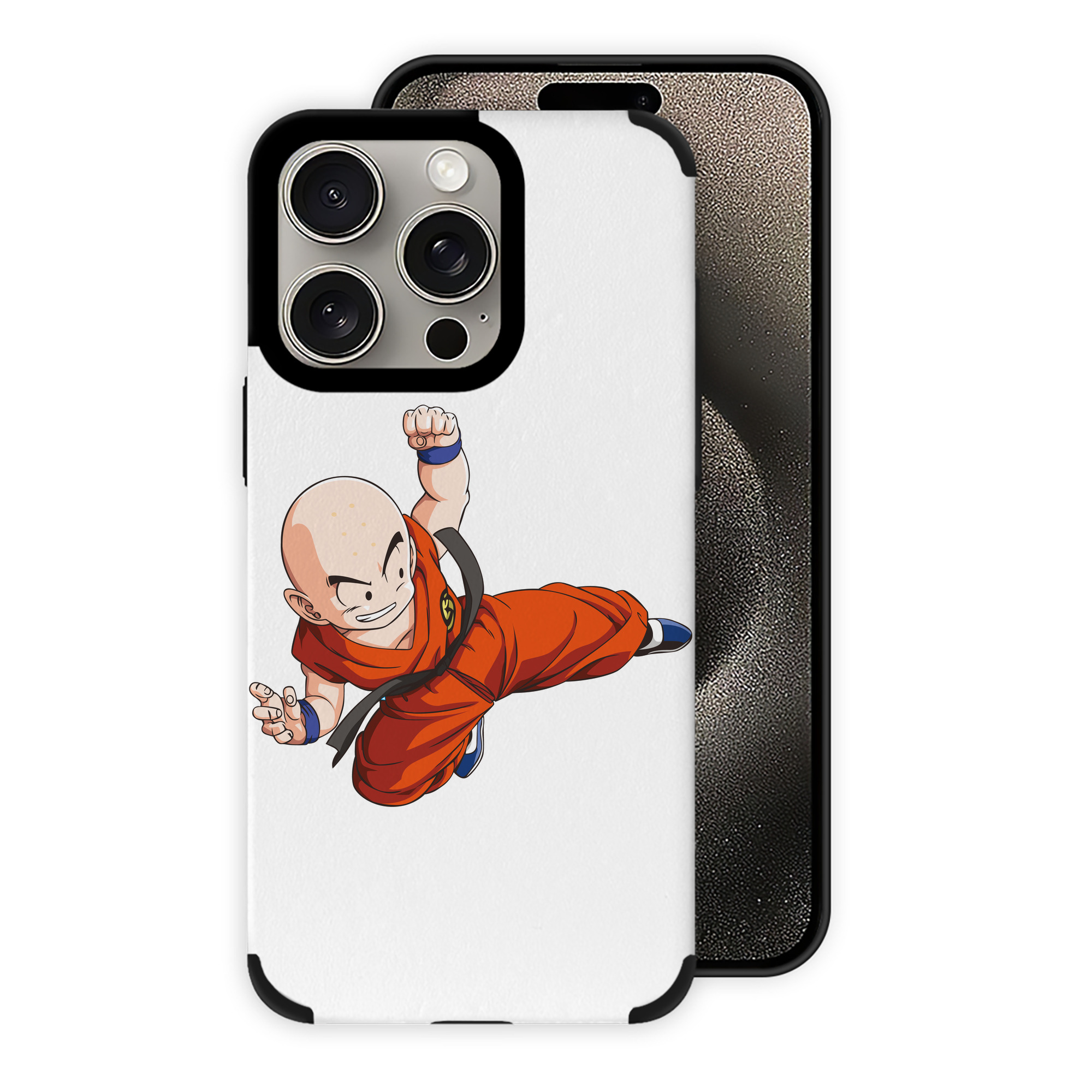（画像用） ドラゴンボール クリリン DRAGON BALL krillin 【iPhone15ProMax対応】 PUレザー スマホケース 耐衝撃＆黄変防止