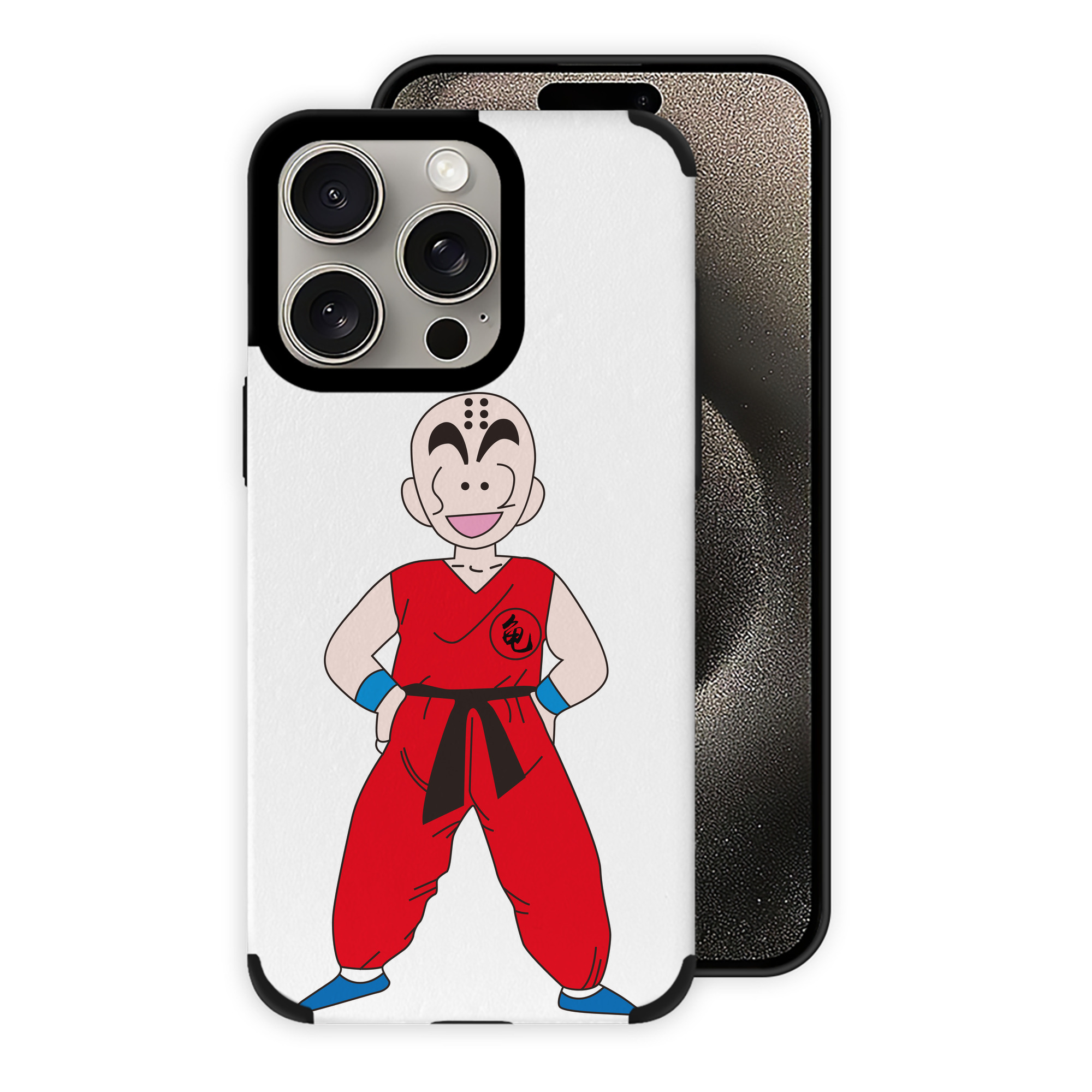 （画像用） ドラゴンボール クリリン DRAGON BALL krillin 【iPhone15ProMax対応】 PUレザー スマホケース 耐衝撃＆黄変防止