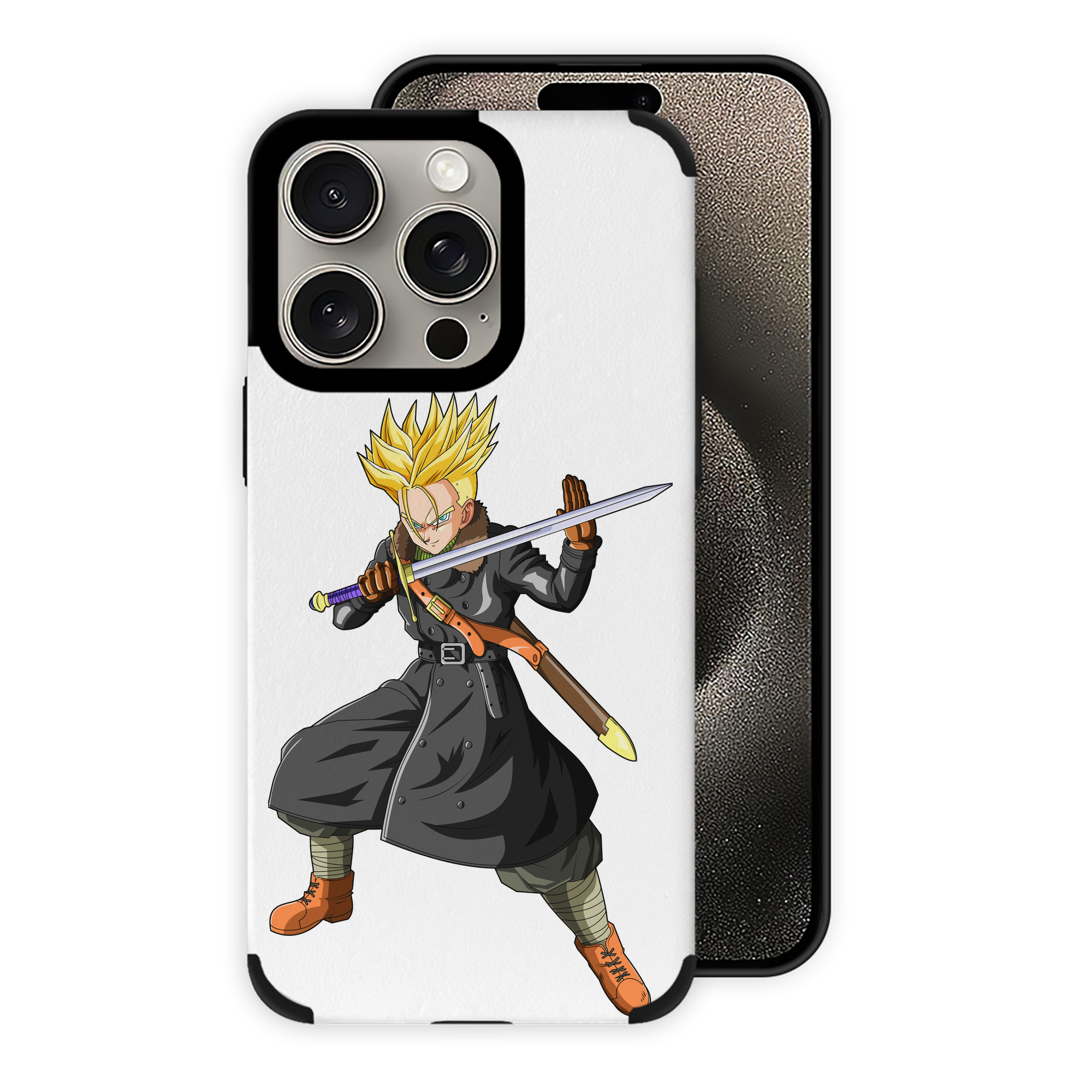 （画像用） ドラゴンボール トランクス（Torankusu）DRAGON BALL Trunks 【iPhone15ProMax対応】 PUレザー スマホケース 耐衝撃＆黄変防止