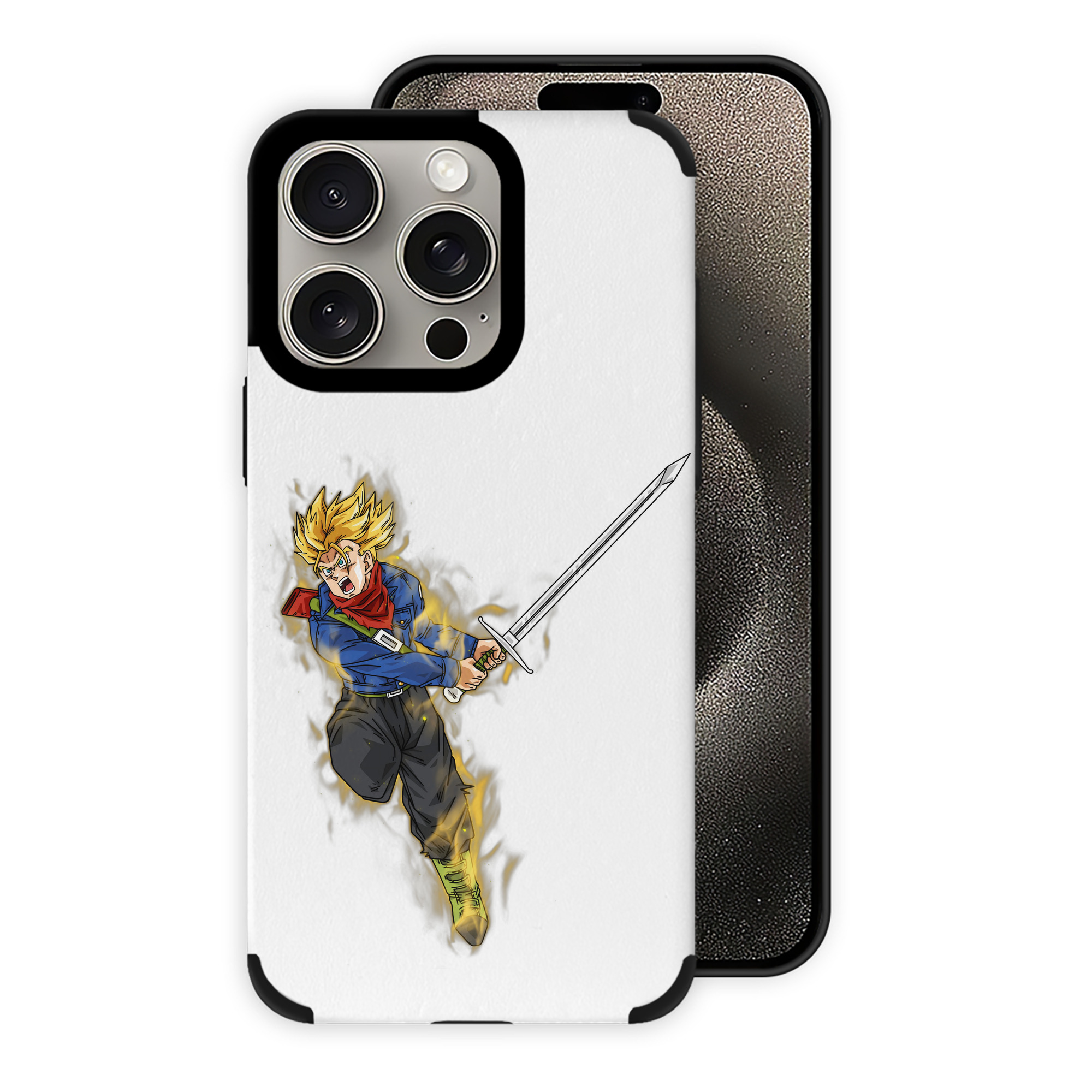 （画像用） ドラゴンボール トランクス（Torankusu）DRAGON BALL Trunks 【iPhone15ProMax対応】 PUレザー スマホケース 耐衝撃＆黄変防止