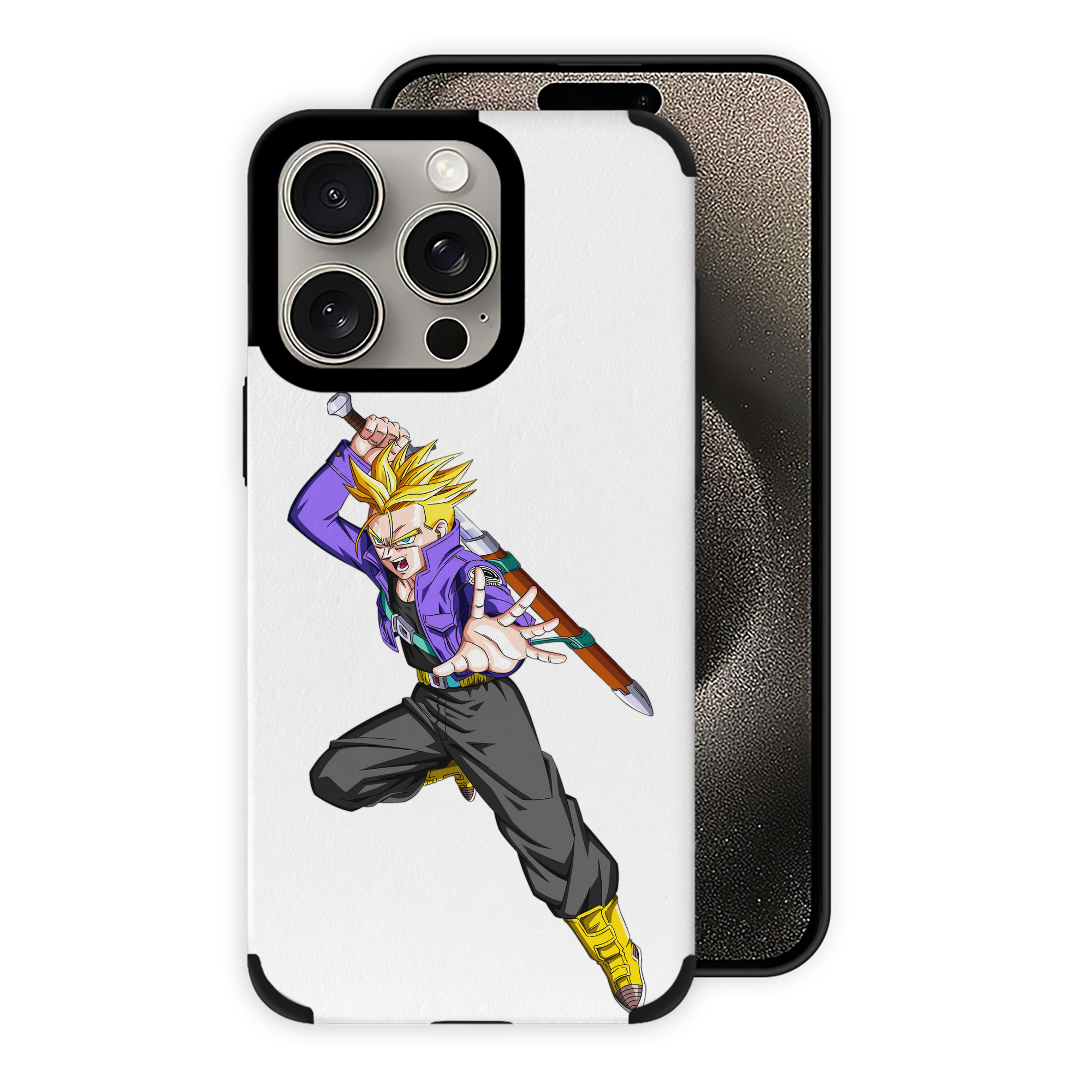 （画像用） ドラゴンボール トランクス（Torankusu）DRAGON BALL Trunks 【iPhone15ProMax対応】 PUレザー スマホケース 耐衝撃＆黄変防止