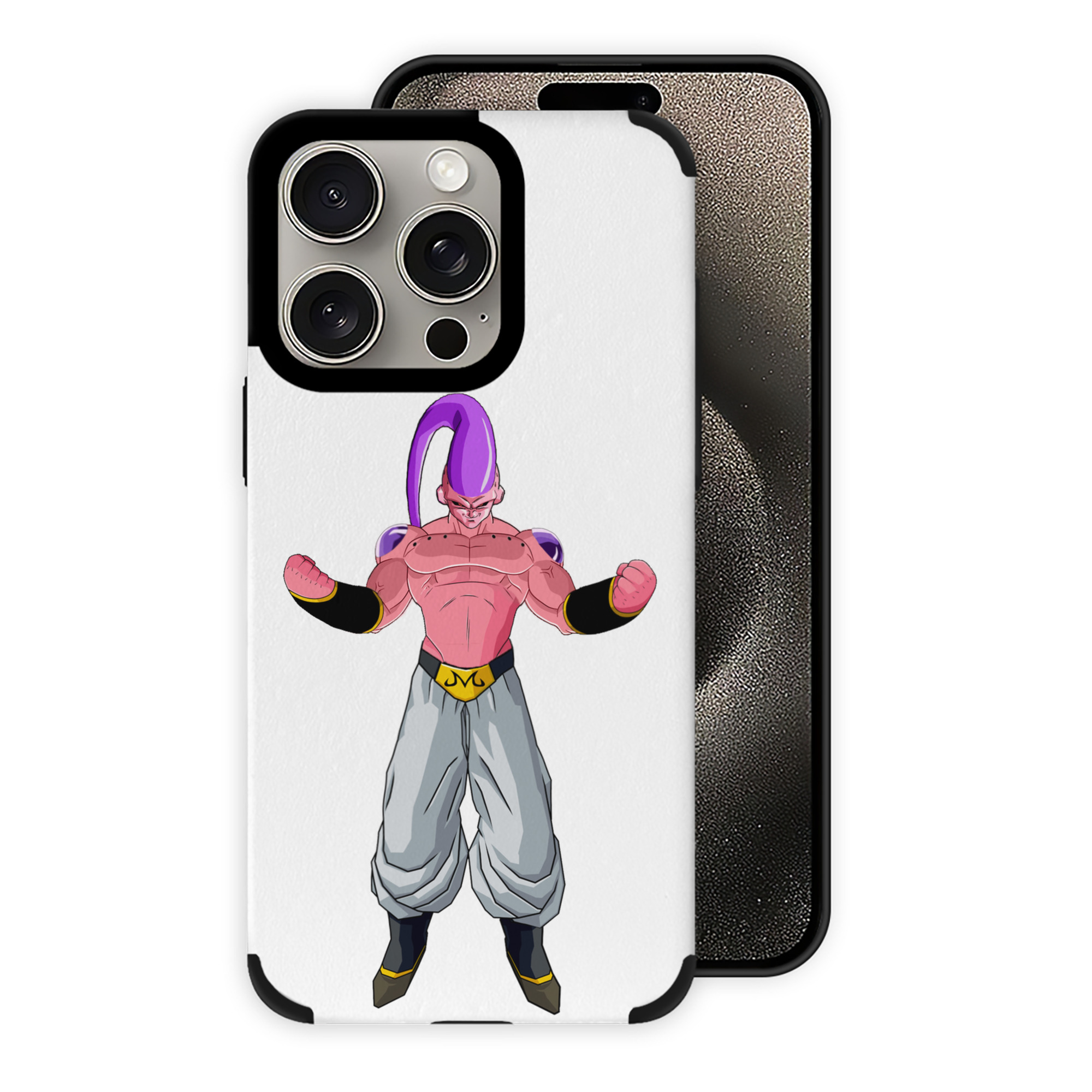 （画像用） ドラゴンボール 魔人ブウ DRAGON BALL Majin Buu 【iPhone15ProMax対応】 PUレザー スマホケース 耐衝撃＆黄変防止