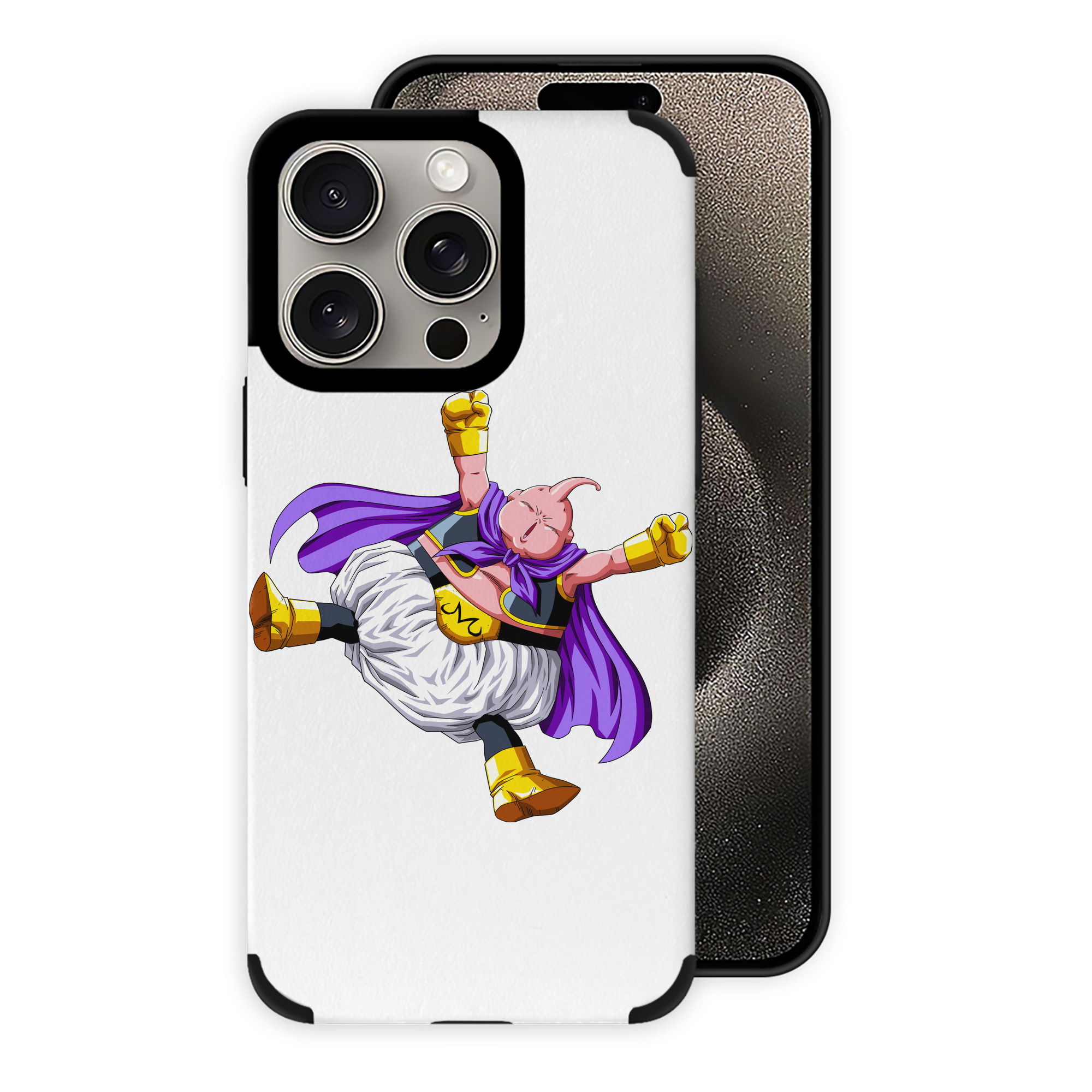（画像用） ドラゴンボール 魔人ブウ DRAGON BALL Majin Buu 【iPhone15ProMax対応】 PUレザー スマホケース 耐衝撃＆黄変防止