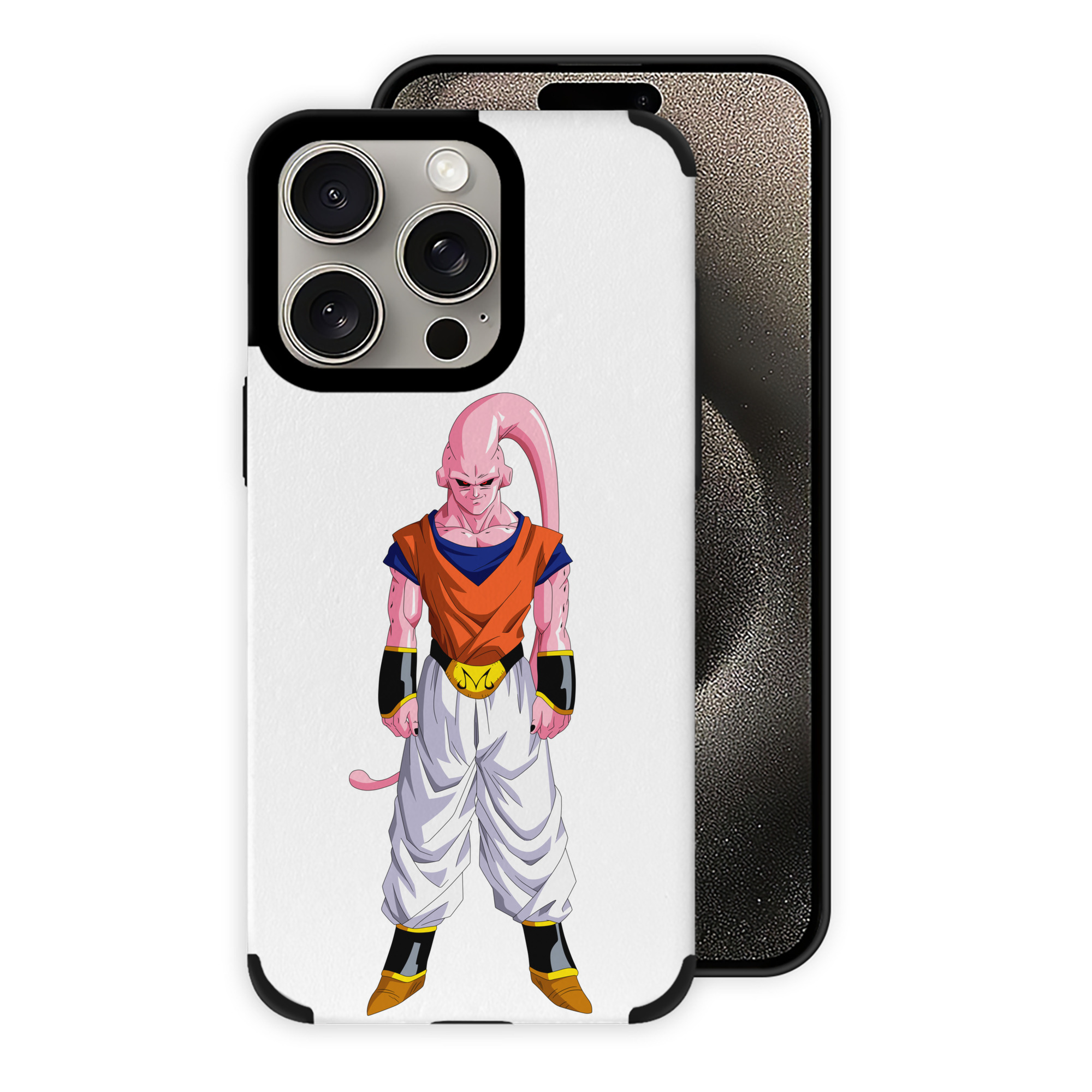 （画像用） ドラゴンボール 魔人ブウ DRAGON BALL Majin Buu 【iPhone15ProMax対応】 PUレザー スマホケース 耐衝撃＆黄変防止