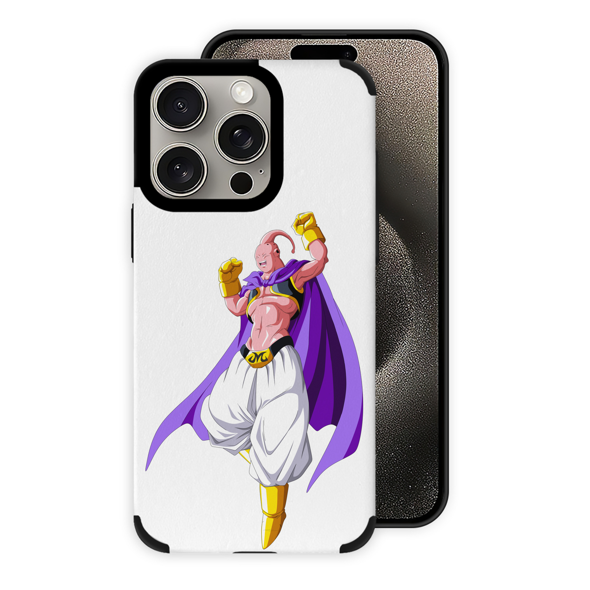 （画像用） ドラゴンボール 魔人ブウ DRAGON BALL Majin Buu 【iPhone15ProMax対応】 PUレザー スマホケース 耐衝撃＆黄変防止