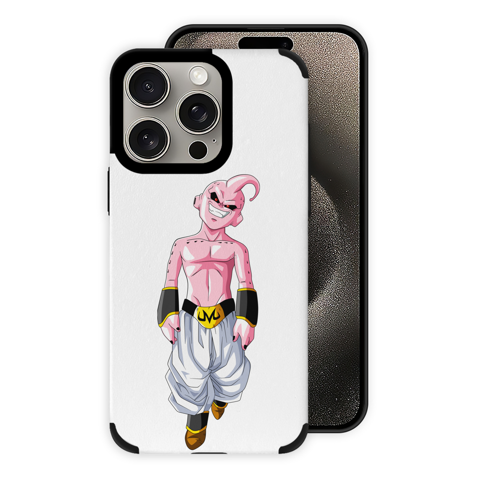（画像用） ドラゴンボール 魔人ブウ DRAGON BALL Majin Buu 【iPhone15ProMax対応】 PUレザー スマホケース 耐衝撃＆黄変防止