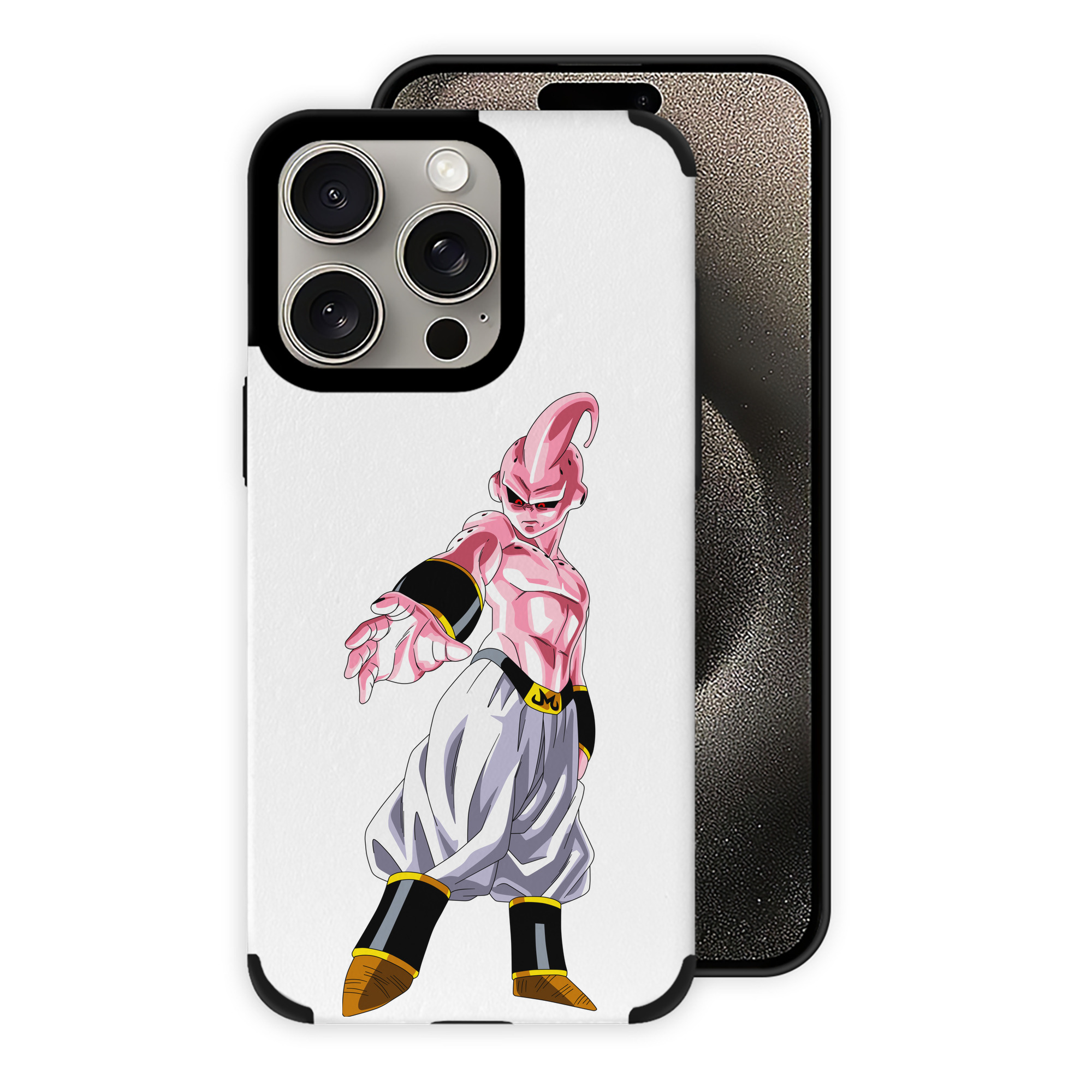 （画像用） ドラゴンボール 魔人ブウ DRAGON BALL Majin Buu 【iPhone15ProMax対応】 PUレザー スマホケース 耐衝撃＆黄変防止