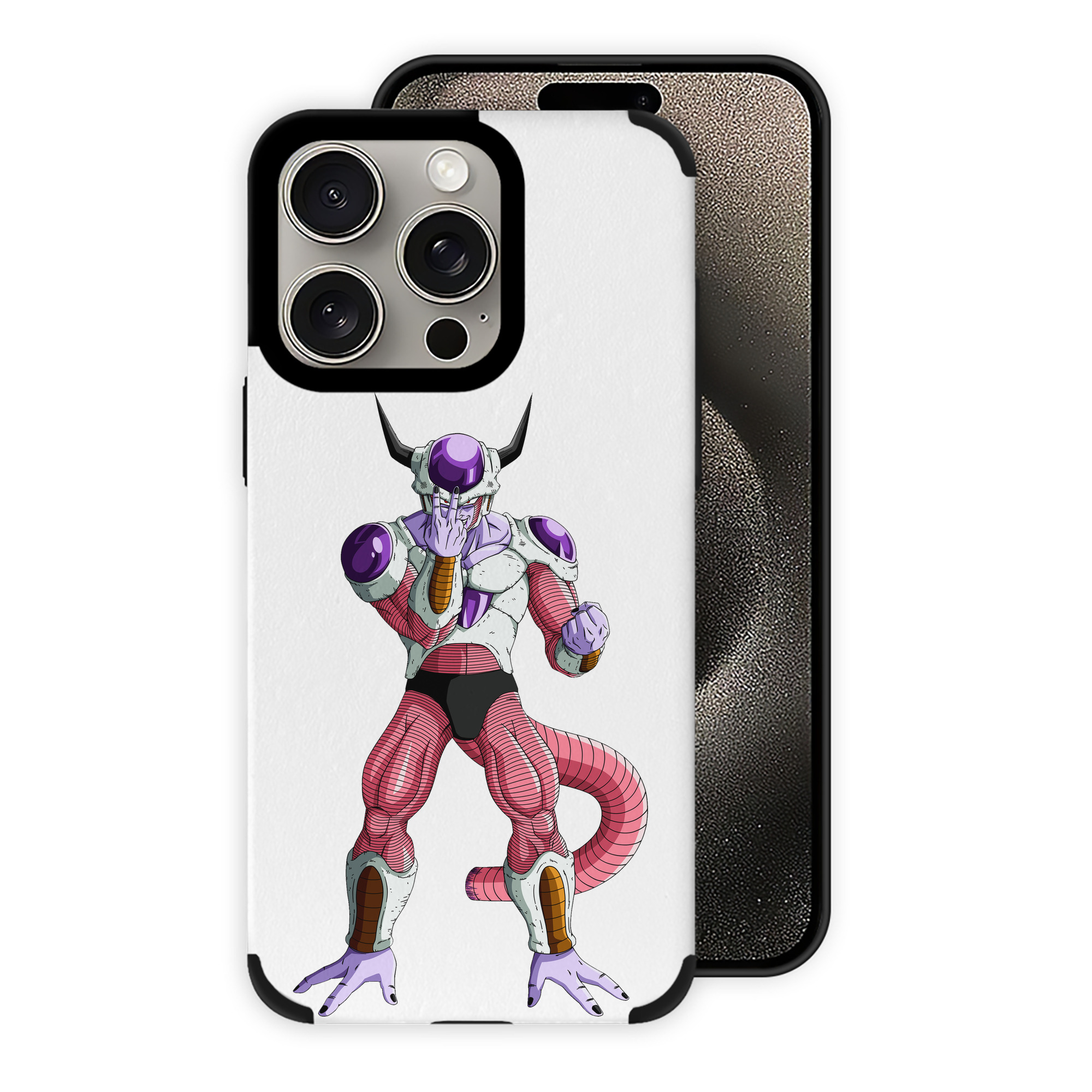 （画像用） ドラゴンボール フリーザ DRAGON BALL Frieza 【iPhone15ProMax対応】 PUレザー スマホケース 耐衝撃＆黄変防止