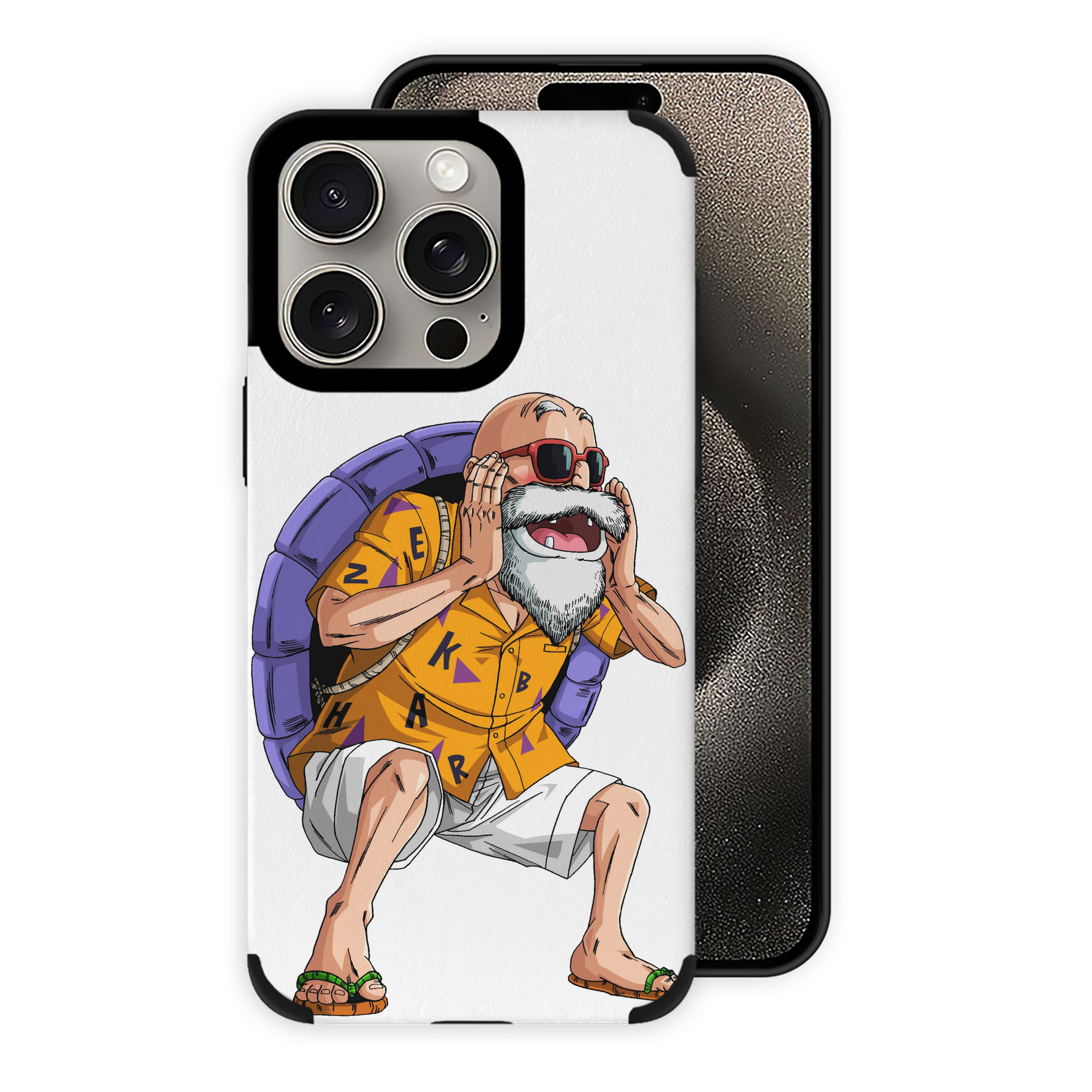 （画像用） ドラゴンボール 亀仙人（かめせんにん） DRAGON BALL Master Roshi Kame Sennin 【iPhone15ProMax対応】 PUレザー スマホケース 耐衝撃＆黄変防止