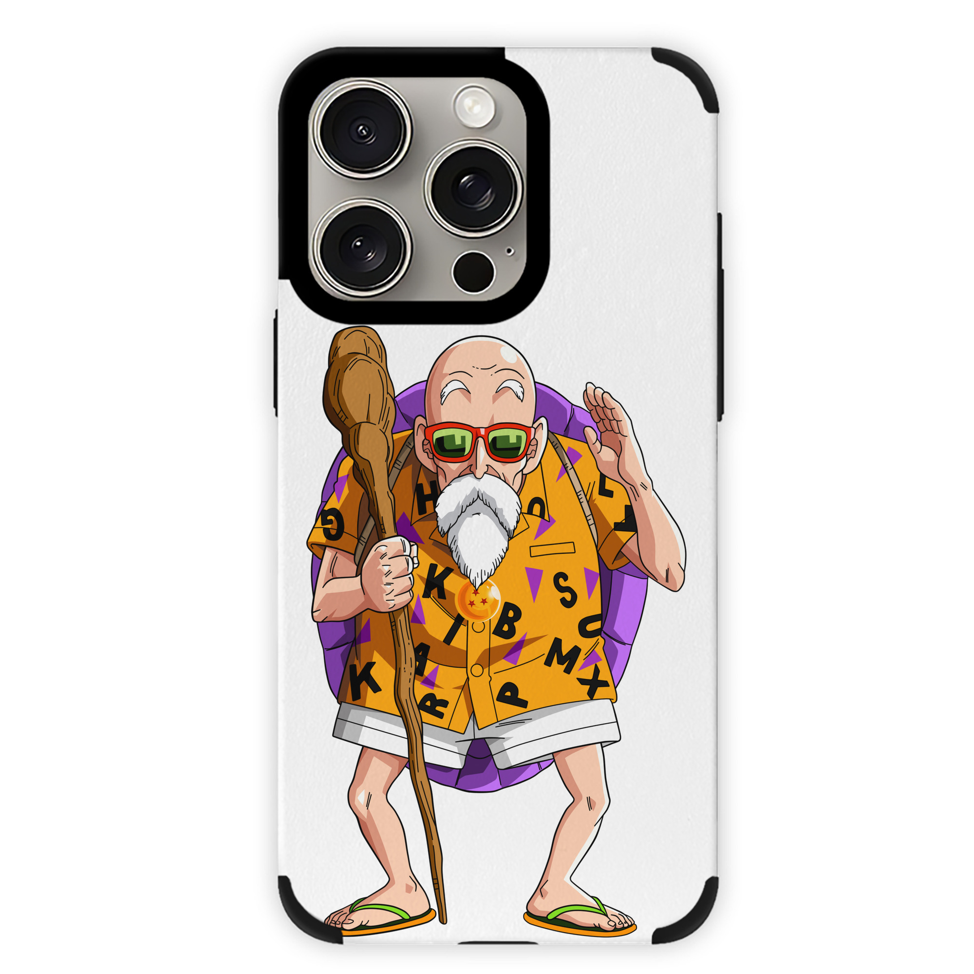 （画像用） ドラゴンボール 亀仙人（かめせんにん） DRAGON BALL Master Roshi Kame Sennin 【iPhone15ProMax対応】 PUレザー スマホケース 耐衝撃＆黄変防止