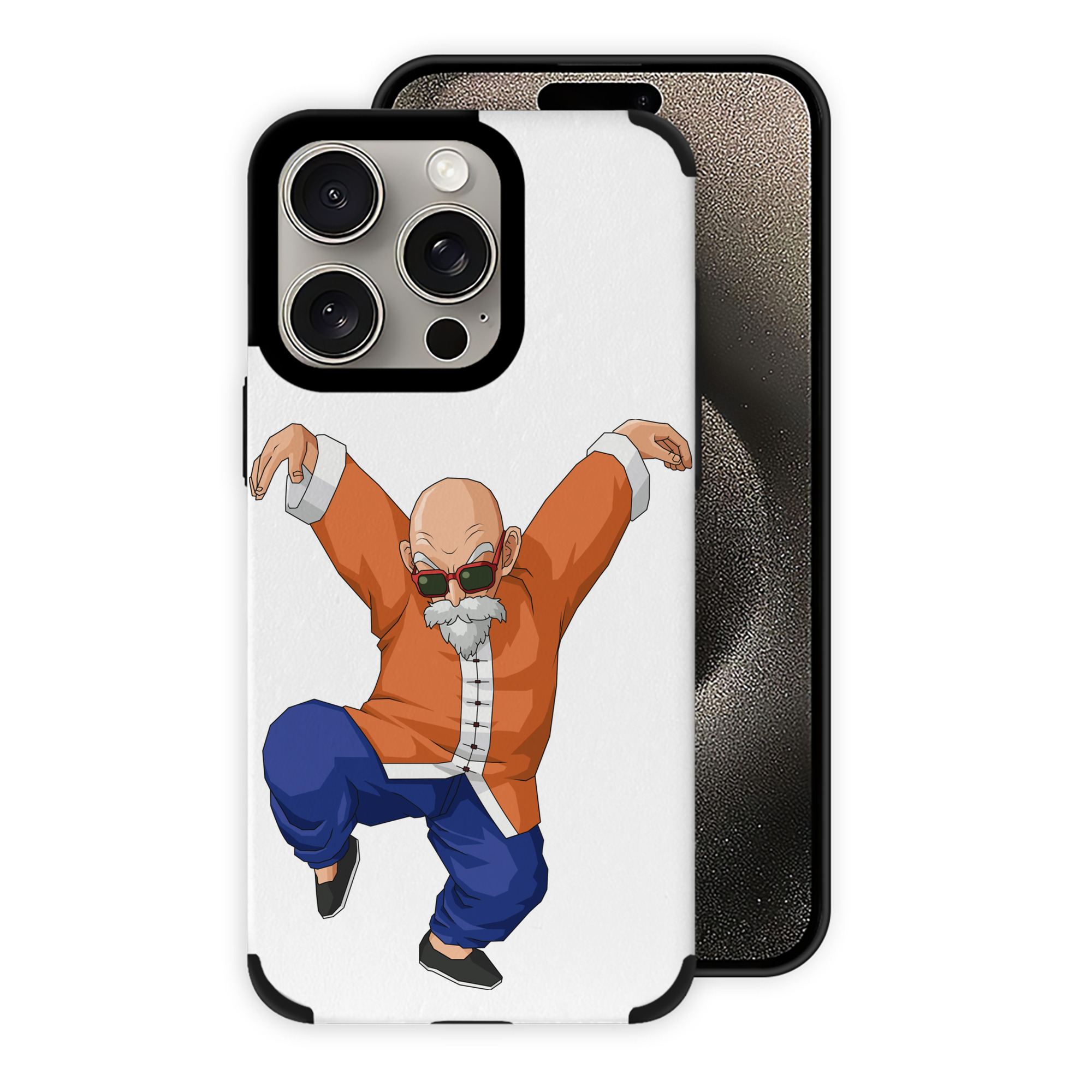 （画像用） ドラゴンボール 亀仙人（かめせんにん） DRAGON BALL Master Roshi Kame Sennin 【iPhone15ProMax対応】 PUレザー スマホケース 耐衝撃＆黄変防止