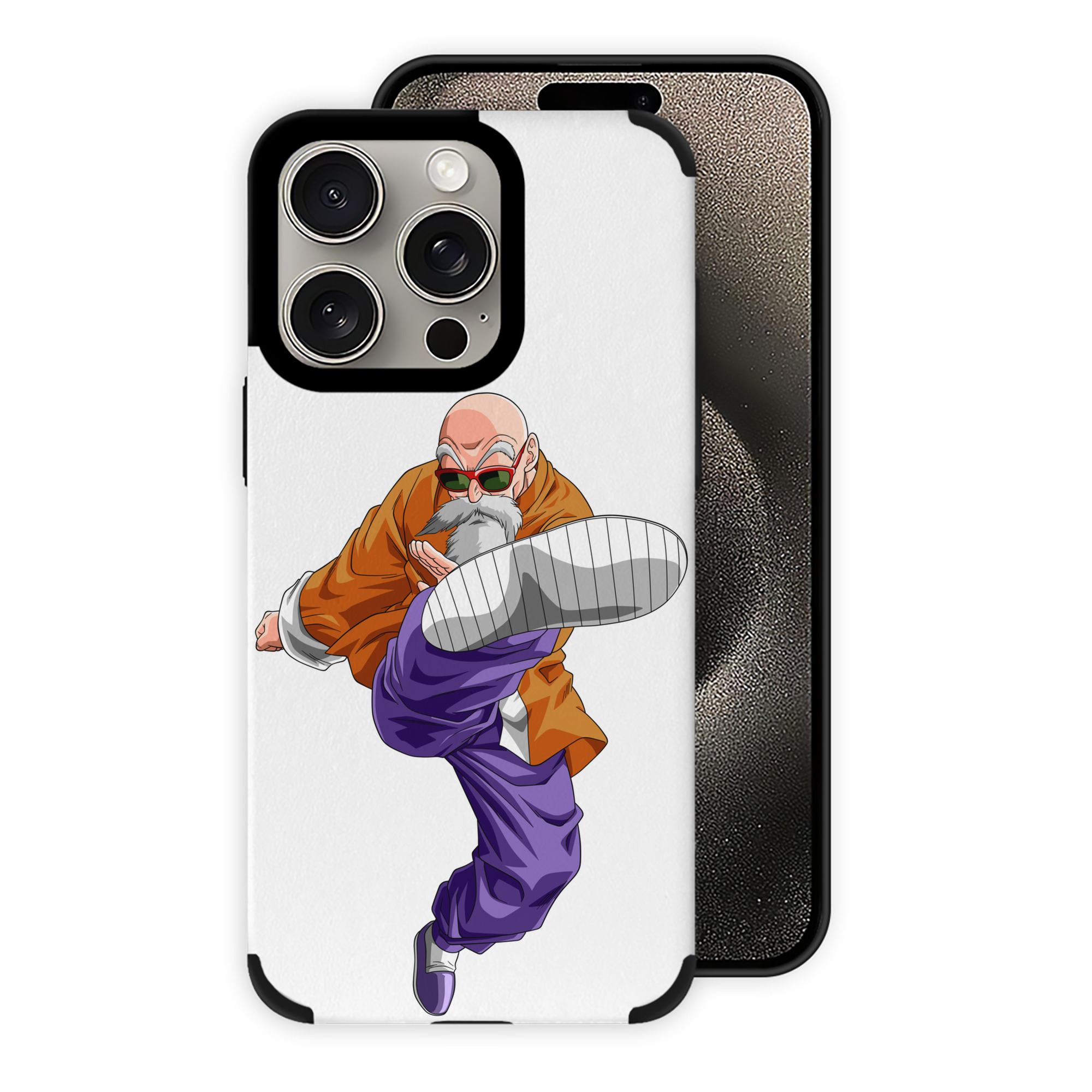 （画像用） ドラゴンボール 亀仙人（かめせんにん） DRAGON BALL Master Roshi Kame Sennin 【iPhone15ProMax対応】 PUレザー スマホケース 耐衝撃＆黄変防止